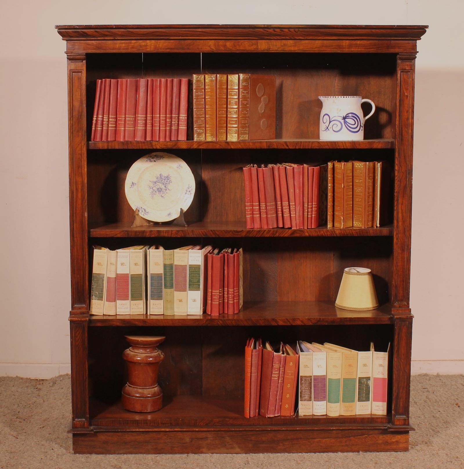 19th Century Rosewood Open Bookcase with Breakfront (1 of 11)