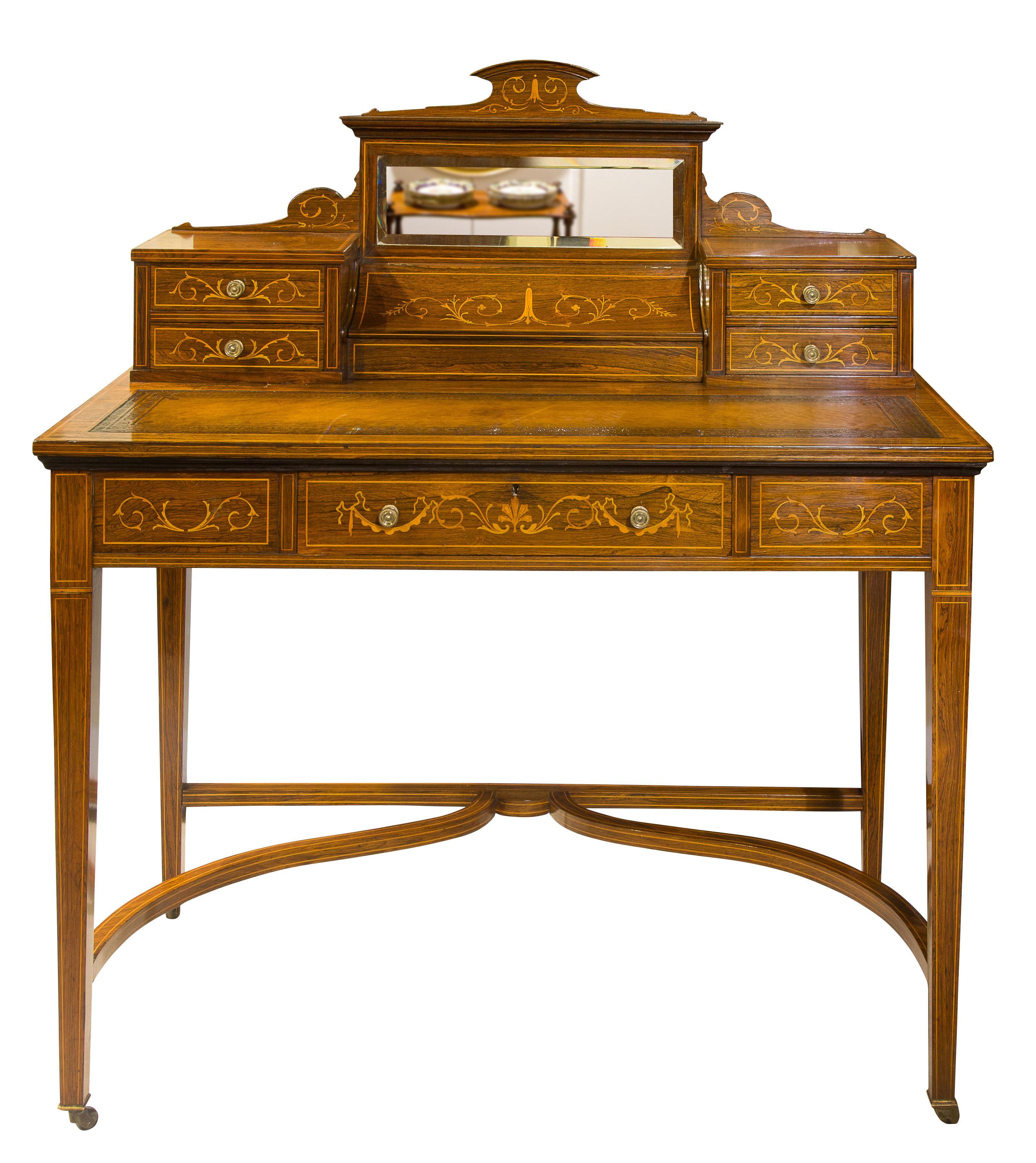 19thc Sheraton Revival inlaid writing table (1 of 1)