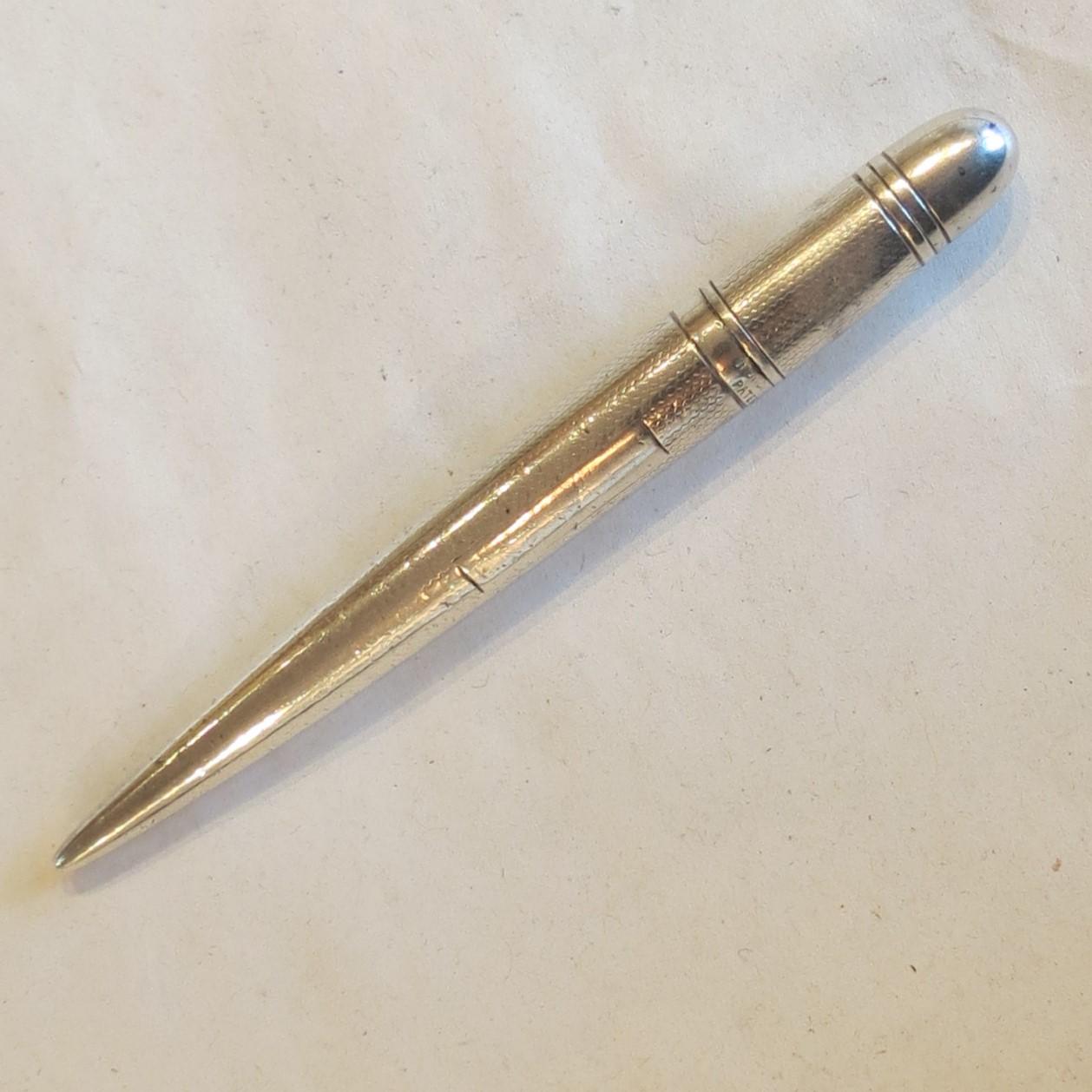 Sampson Mordan – Unusual Bullet-form Silver Propelling Pencil - 1933 (1 of 5) Sampson Mordan – Unusual Bullet-form Silver Propelling Pencil - 1933 (1 of 5)