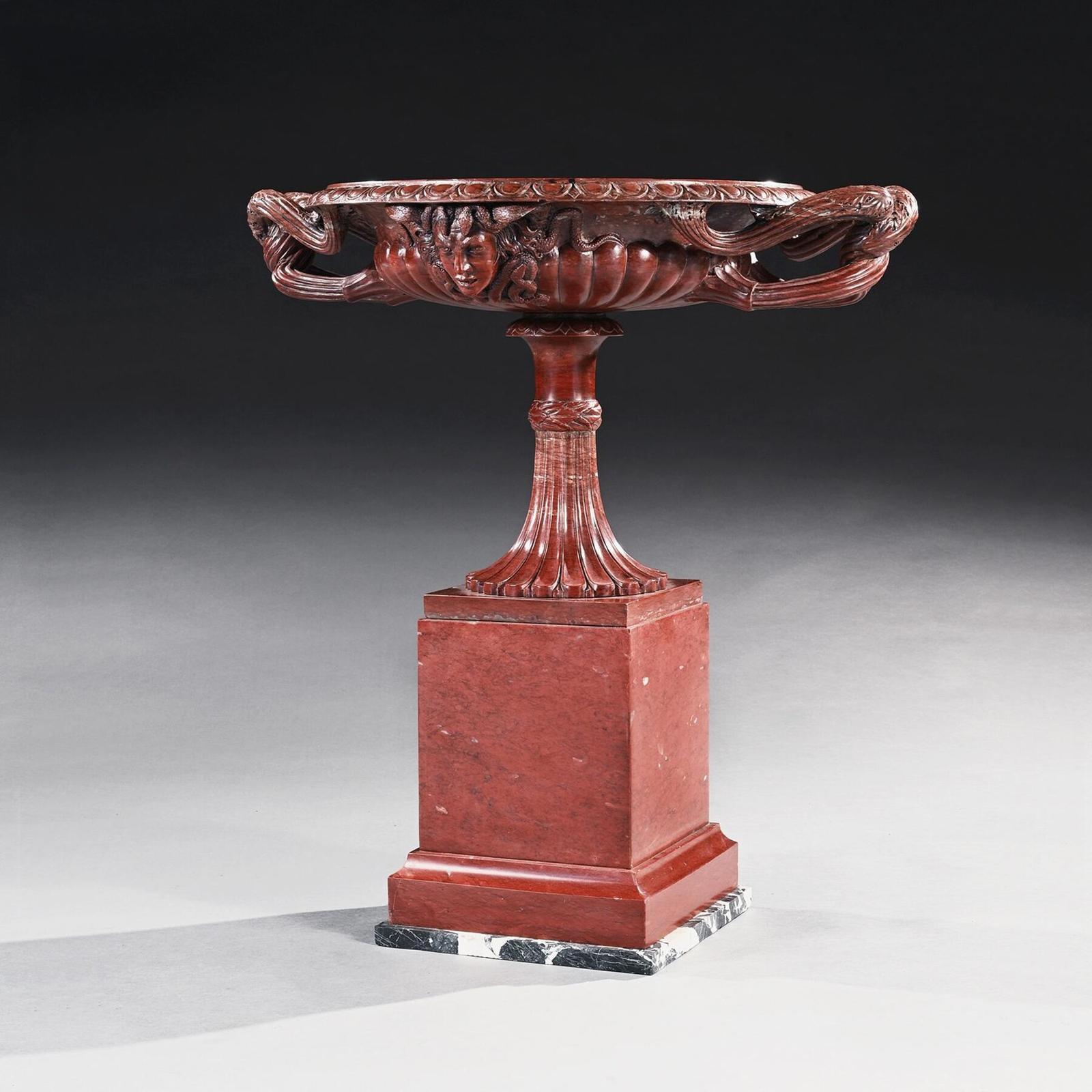 Huge Italian Grand Tour Rosso Antico Marble Tazza Attributed to Benedetto Boschetti Mid 19th Century (1 of 8)