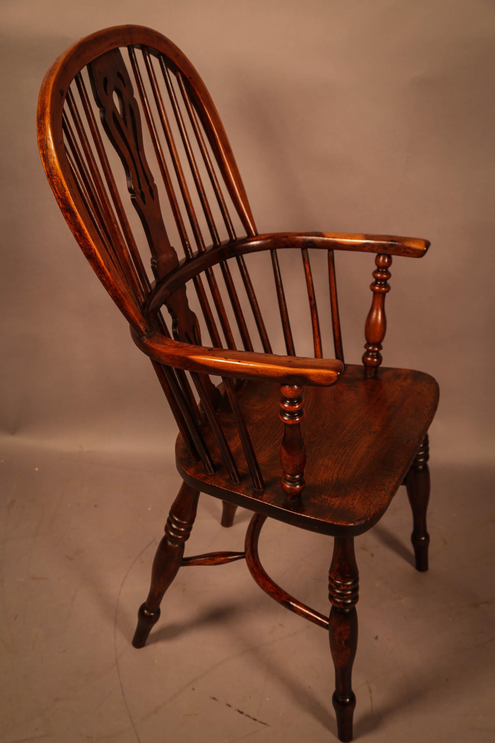 Yew Wood High Windsor Chair Rockley Maker (1 of 10)