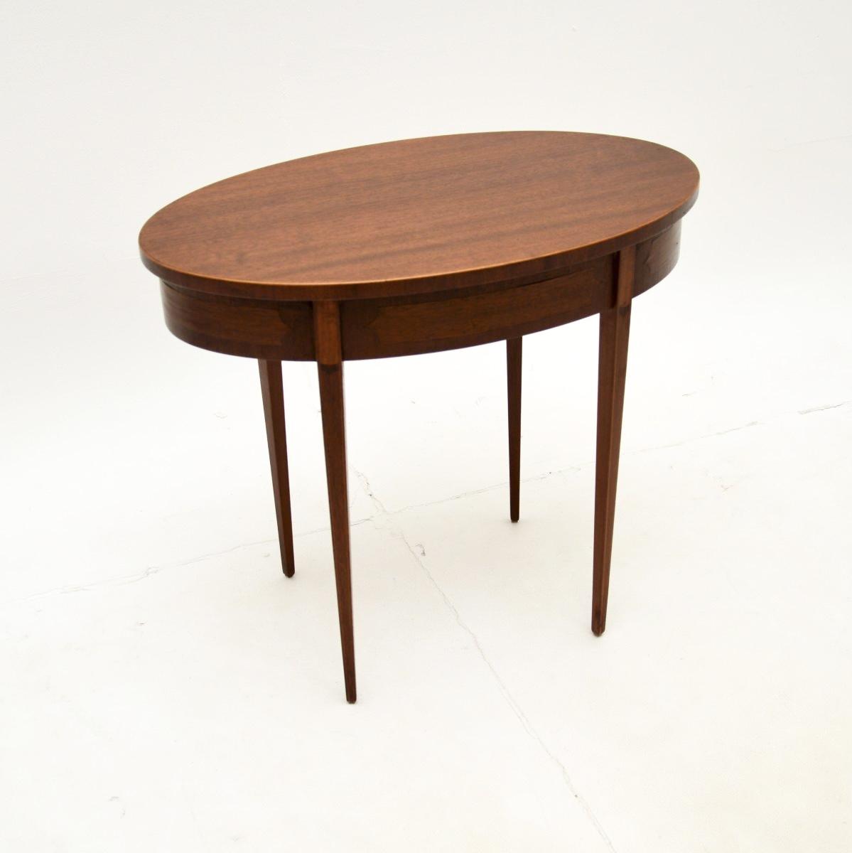 Antique Edwardian Inlaid Mahogany Side Table (1 of 6)
