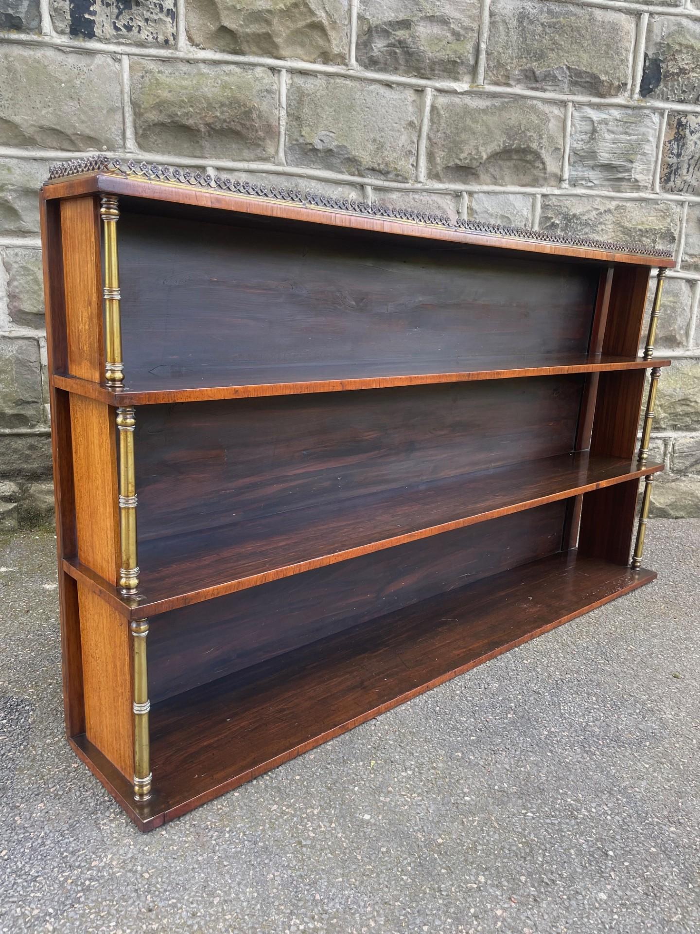 Regency Rosewood & Brass Wall Hanging Shelves (1 of 13) Regency Rosewood & Brass Wall Hanging Shelves (1 of 13)