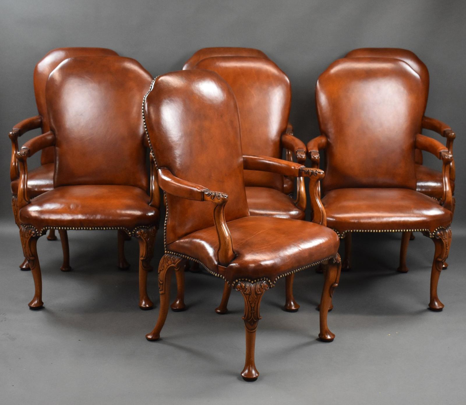 Set of 7 Hand Dyed Leather Armchairs (1 of 14)