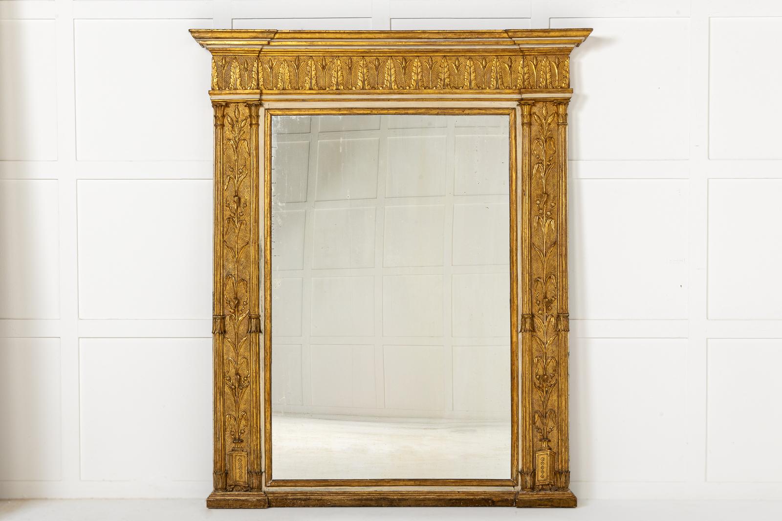 Large 19th Century Italian Giltwood Mirror (1 of 6)