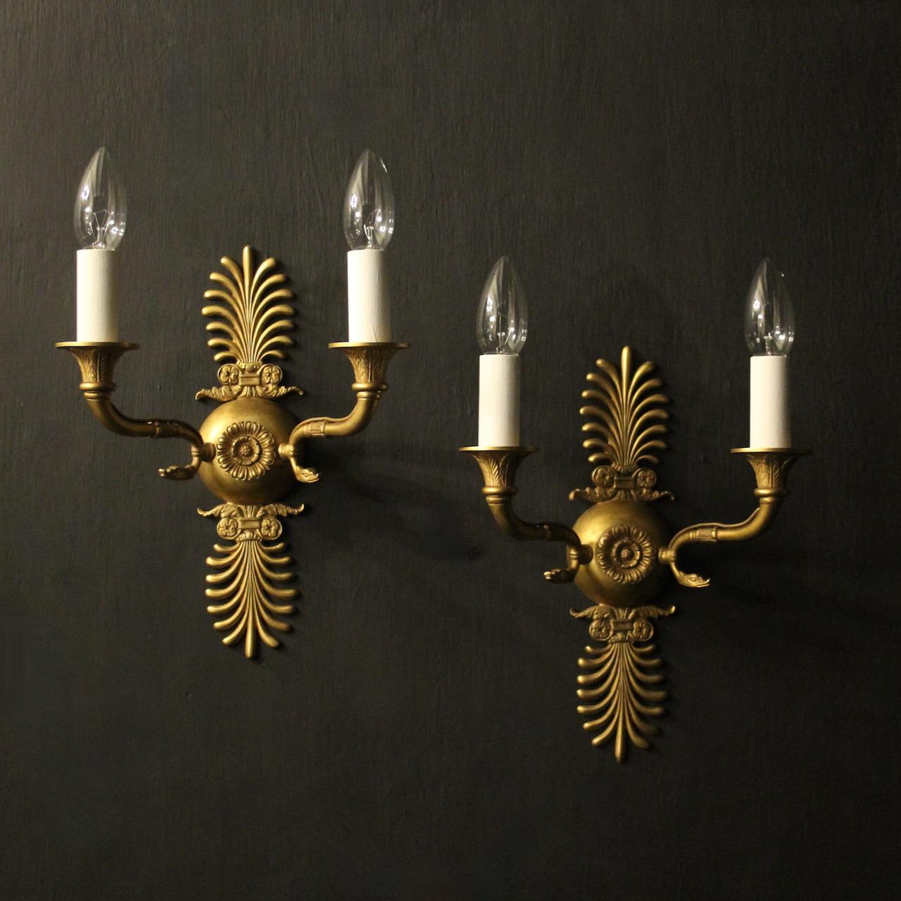 French Pair of Empire Antique Wall Lights (1 of 10)