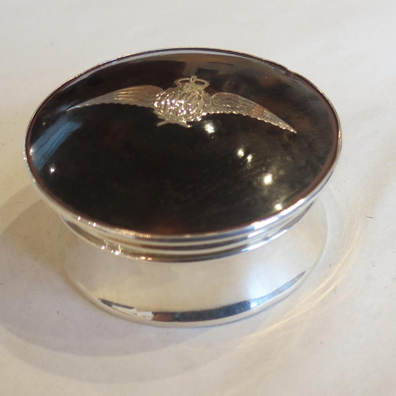 WWI Military Interest – RFC Silver Sweetheart Trinket Box (1 of 8) WWI Military Interest – RFC Silver Sweetheart Trinket Box (1 of 8)