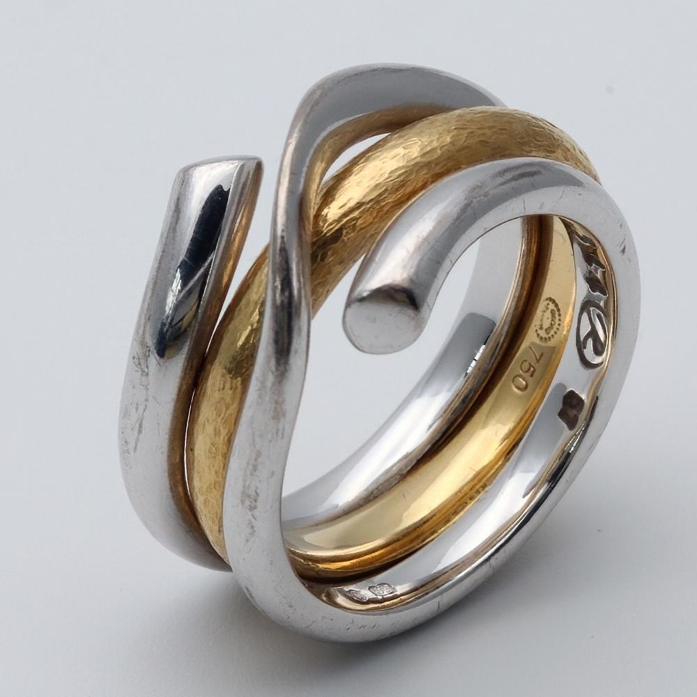 Georg Jensen 18ct Gold Double Ring (1 of 5)