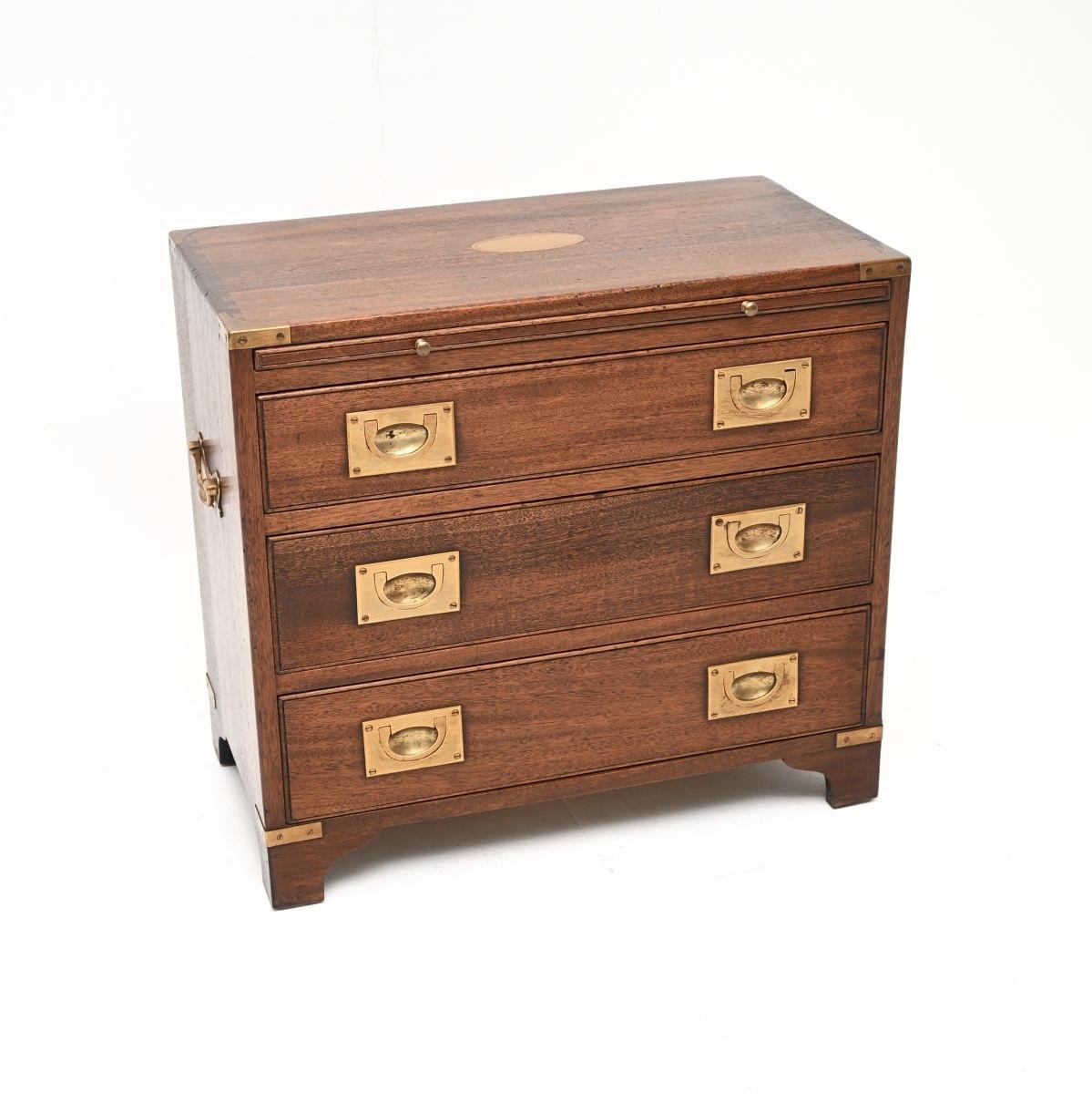 Antique Mahogany Military Campaign Style Chest of Drawers (1 of 9) Antique Mahogany Military Campaign Style Chest of Drawers (1 of 9)