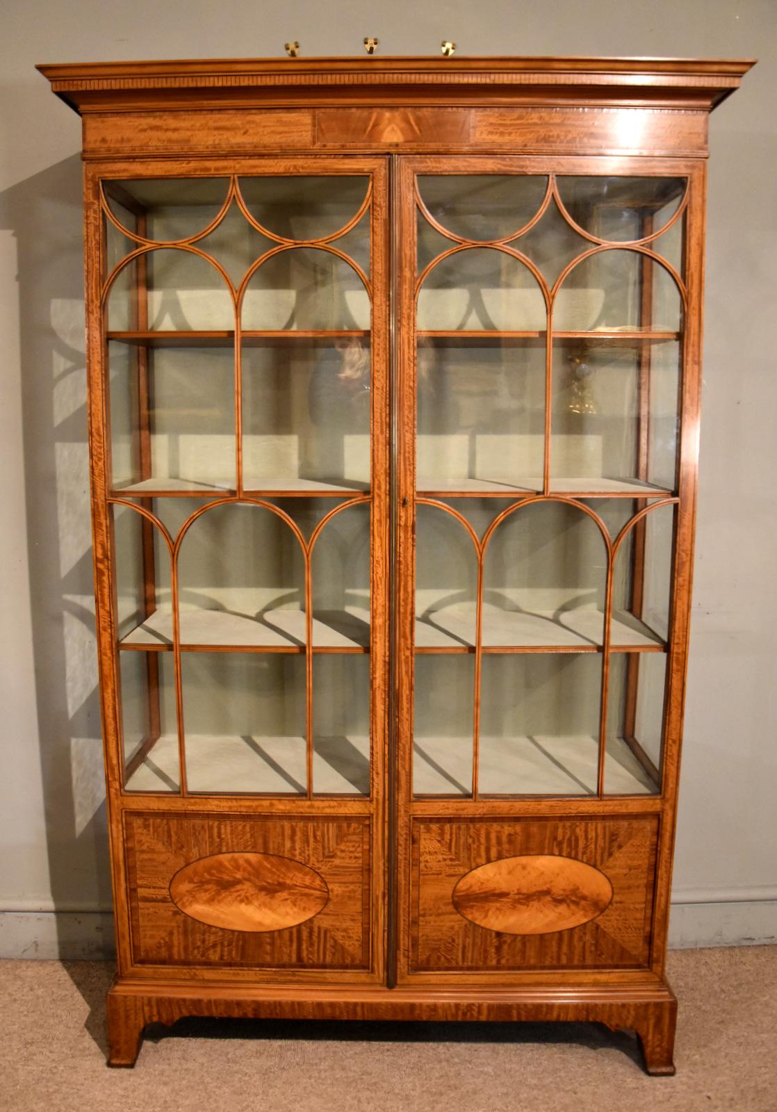 Late 19th Century Satinwood Glazed Bookcase (1 of 9)