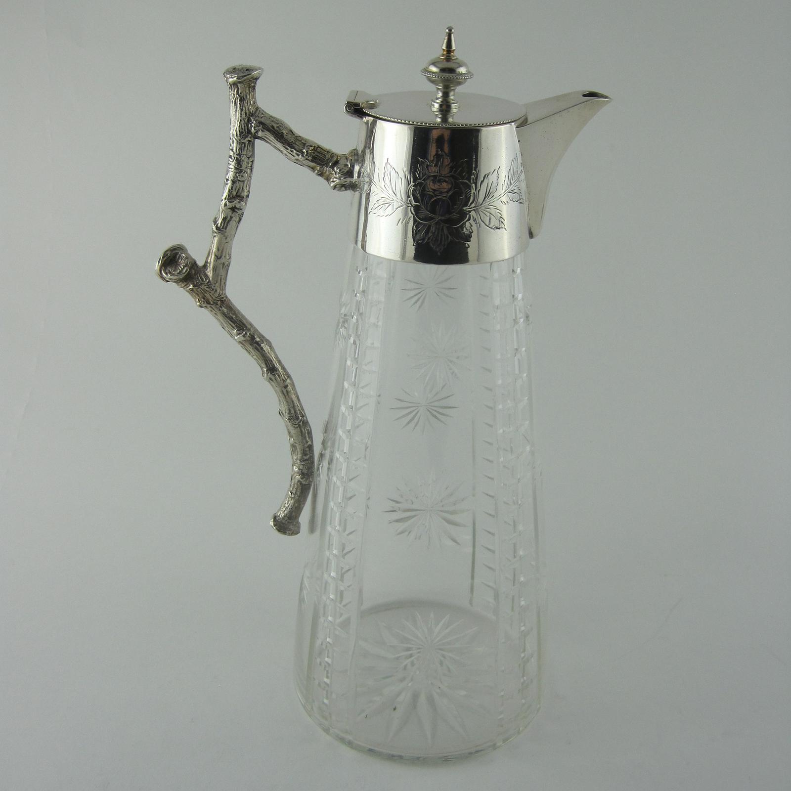 Victorian Rustic Style Silver Plated Claret Jug (1 of 5)