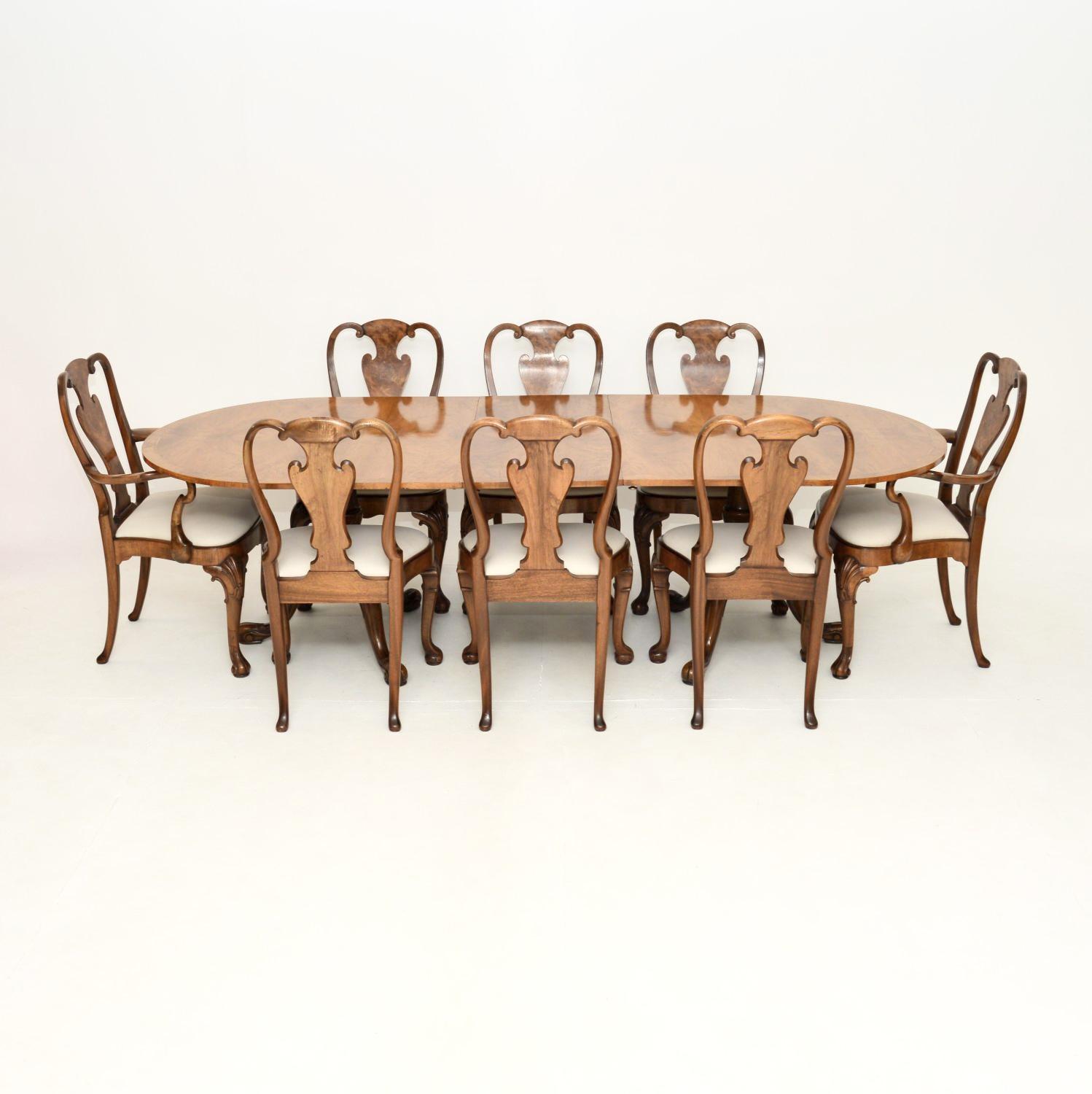 Antique Walnut Queen Anne Style Dining Table & Eight Chairs (1 of 18) Antique Walnut Queen Anne Style Dining Table & Eight Chairs (1 of 18)