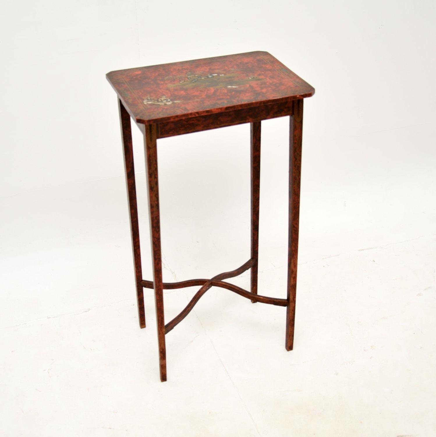 Antique Lacquered Chinoiserie Side Table (1 of 11) Antique Lacquered Chinoiserie Side Table (1 of 11)
