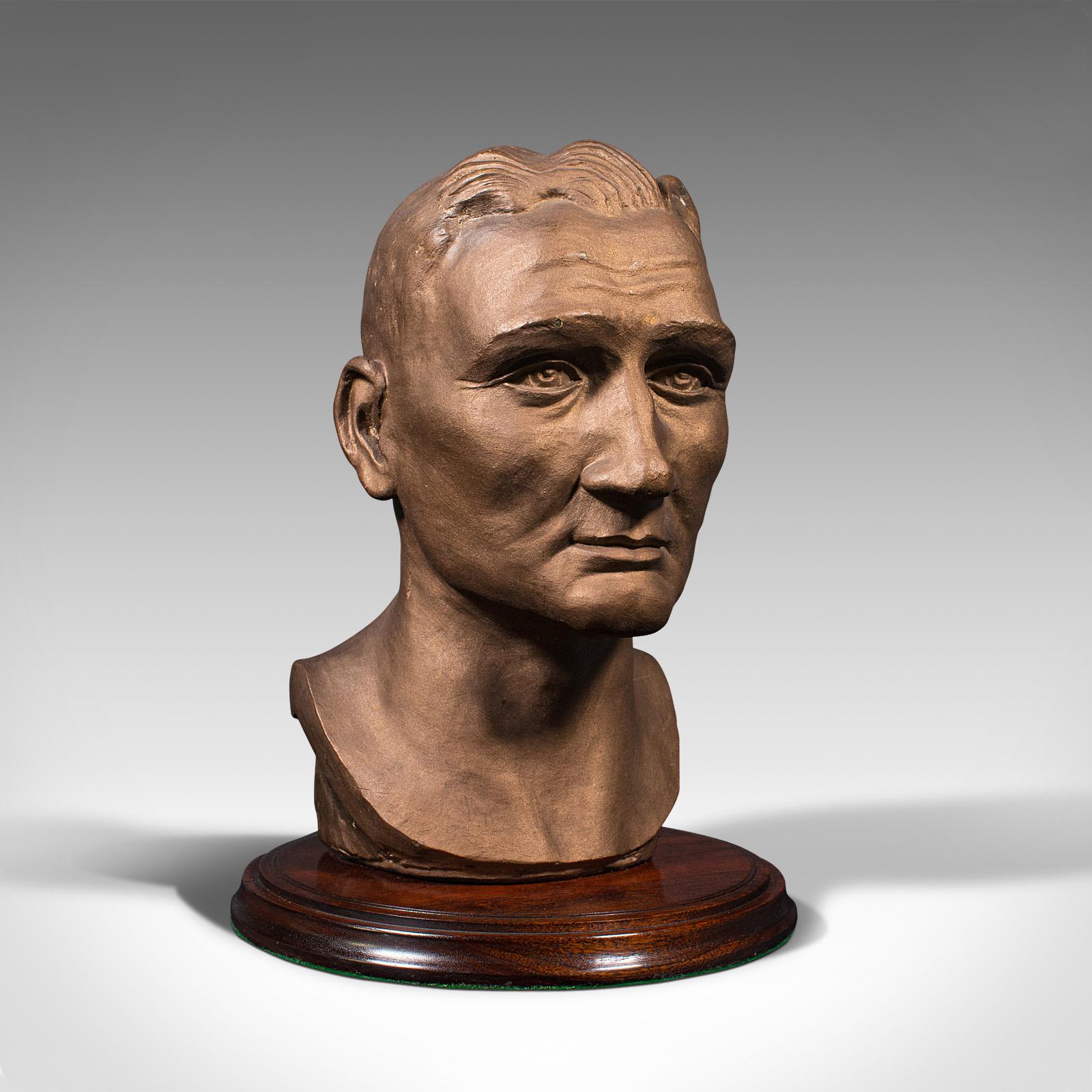 Antique Portrait Bust, English, Plaster, Male Art Figure, Edwardian c.1910 (1 of 11)