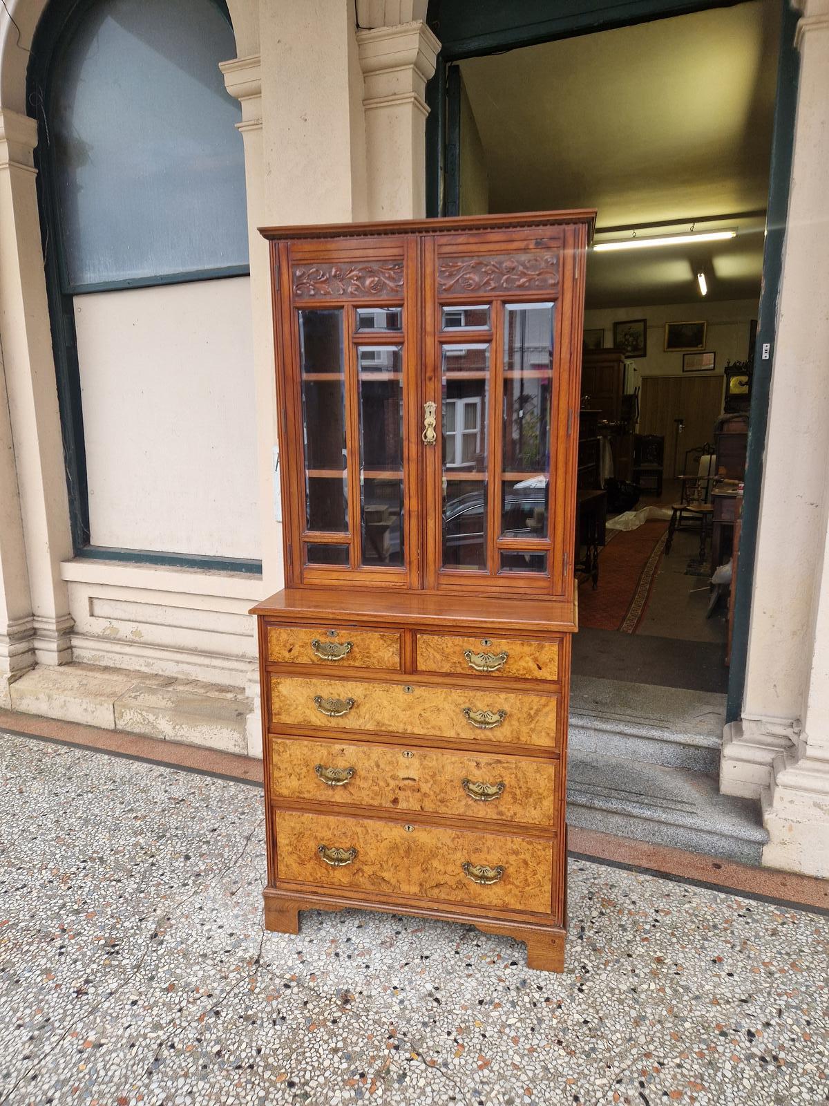Antique Bookcase on Chest (1 of 9)