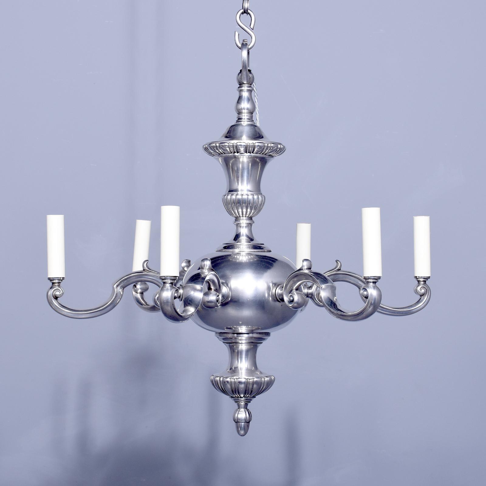 Silvered Dutch Style 6 Arm Light Fitting (1 of 11)