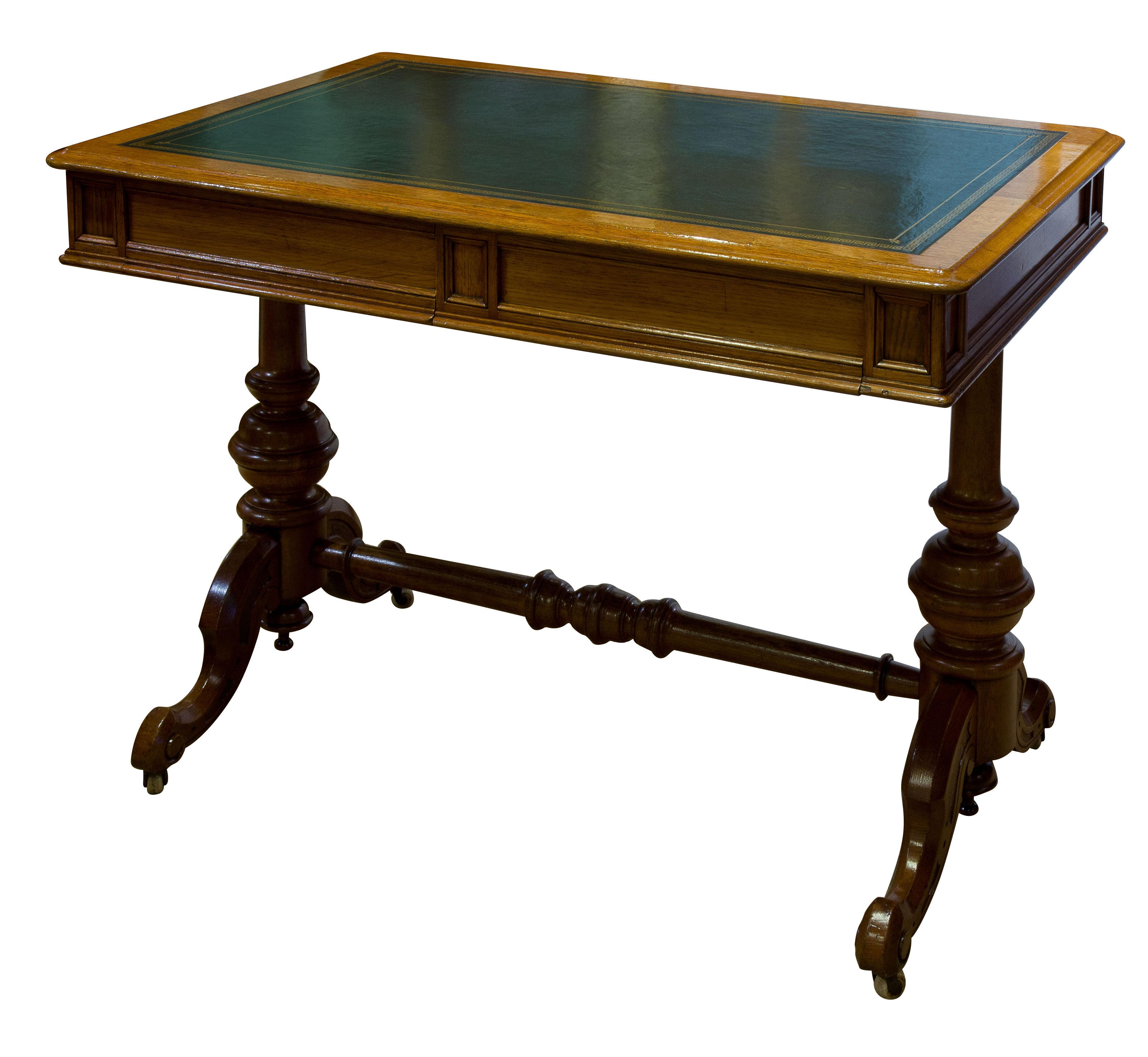 Victorian oak writing table (1 of 1)
