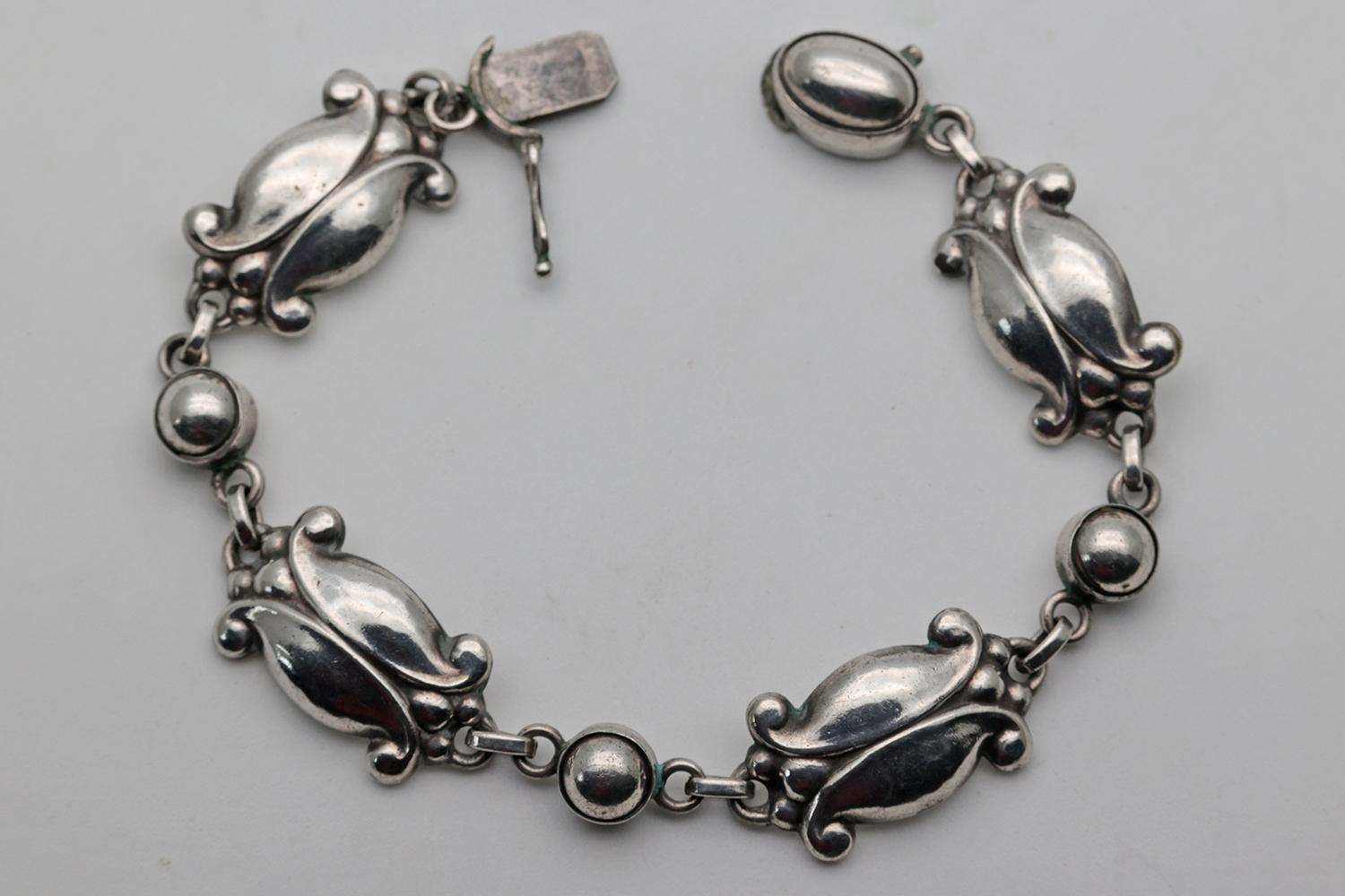 Silver Floral Moonlight Blossom Bracelet, by Georg Jensen (1 of 3)