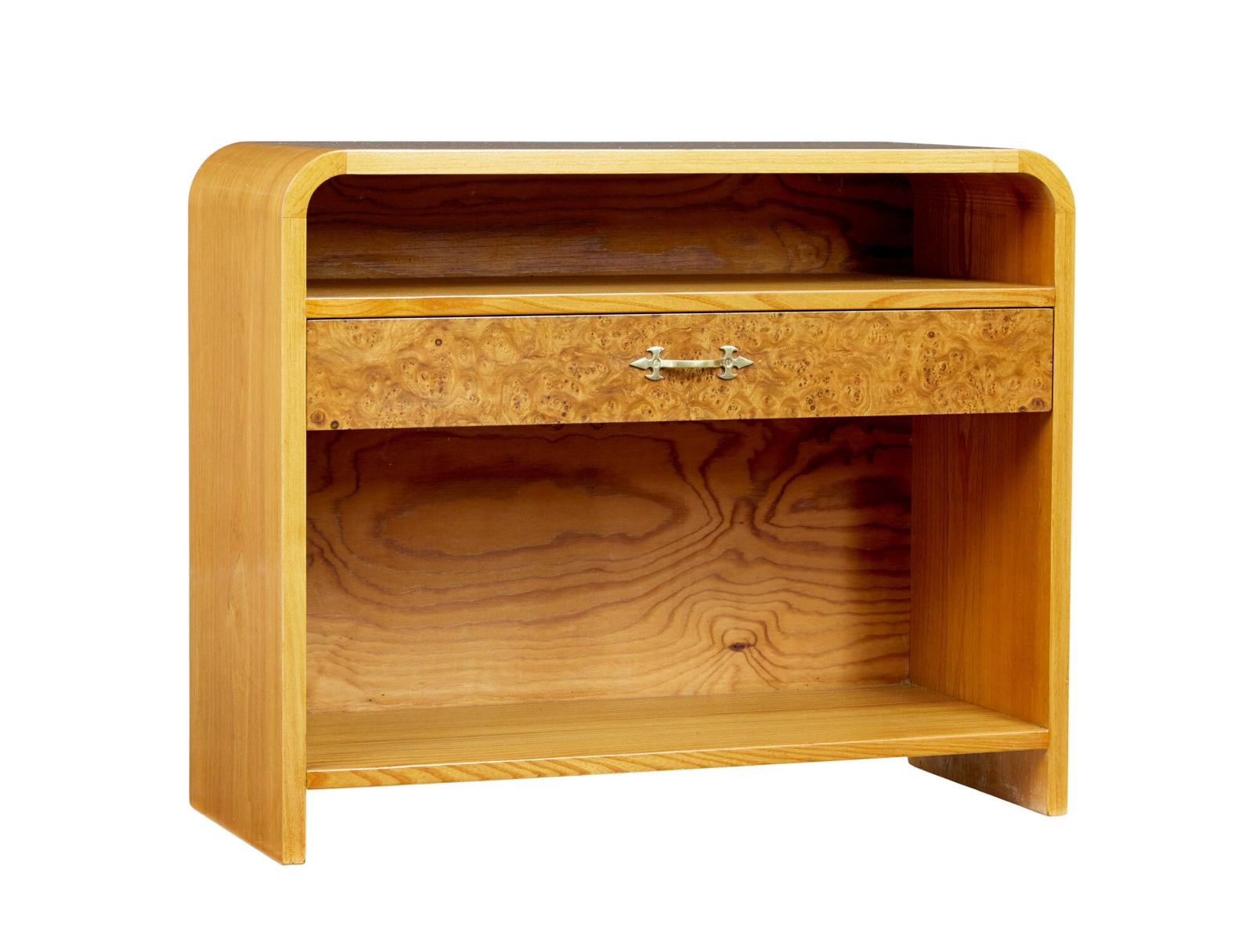 Mid Century Scandinavian Shaped Birch Bedside Table (1 of 8) Mid Century Scandinavian Shaped Birch Bedside Table (1 of 8)