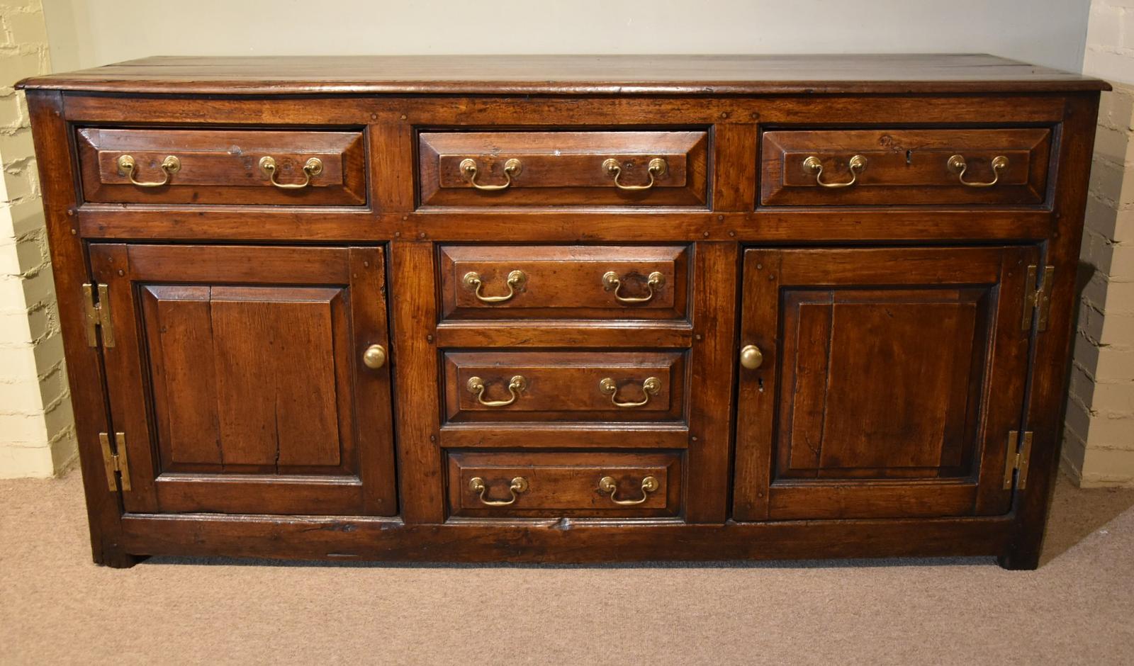 Large George II Oak Dresser Base (1 of 8)