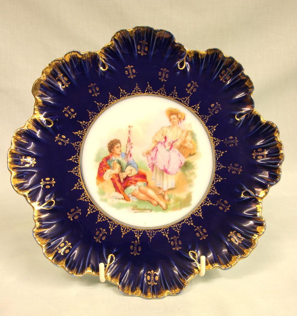 Austrian Porcelain Frilled Cabinet Plate. (1 of 5)