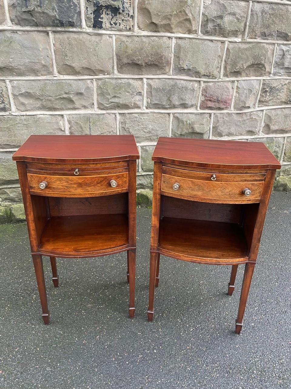 Pair of Antique Inlaid Mahogany Bedside Tables (1 of 14) Pair of Antique Inlaid Mahogany Bedside Tables (1 of 14)
