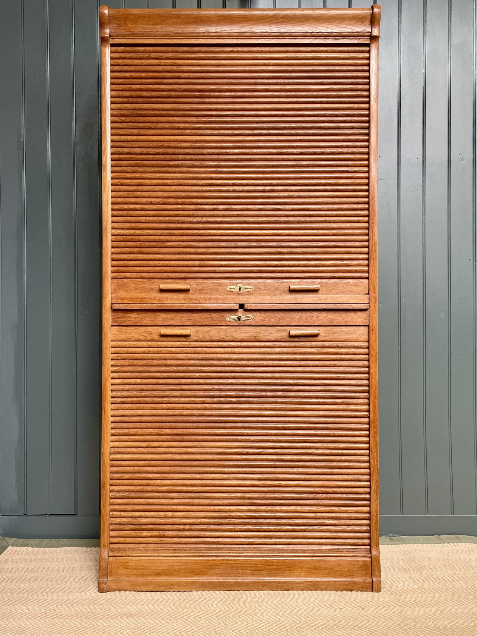 French Oak Tambour Cabinet (1 of 12)