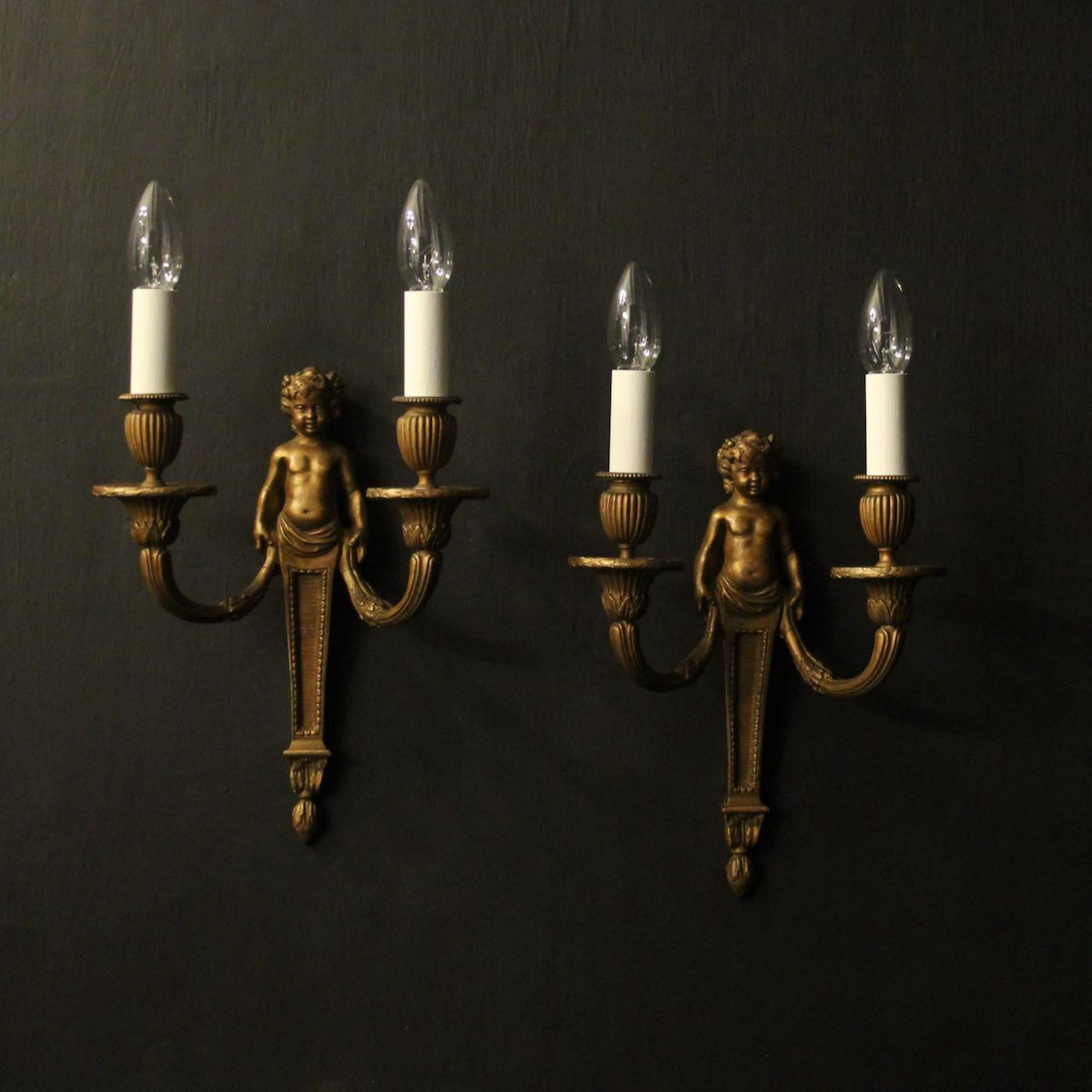 French Pair Of Bronze Antique Sconces (1 of 10)