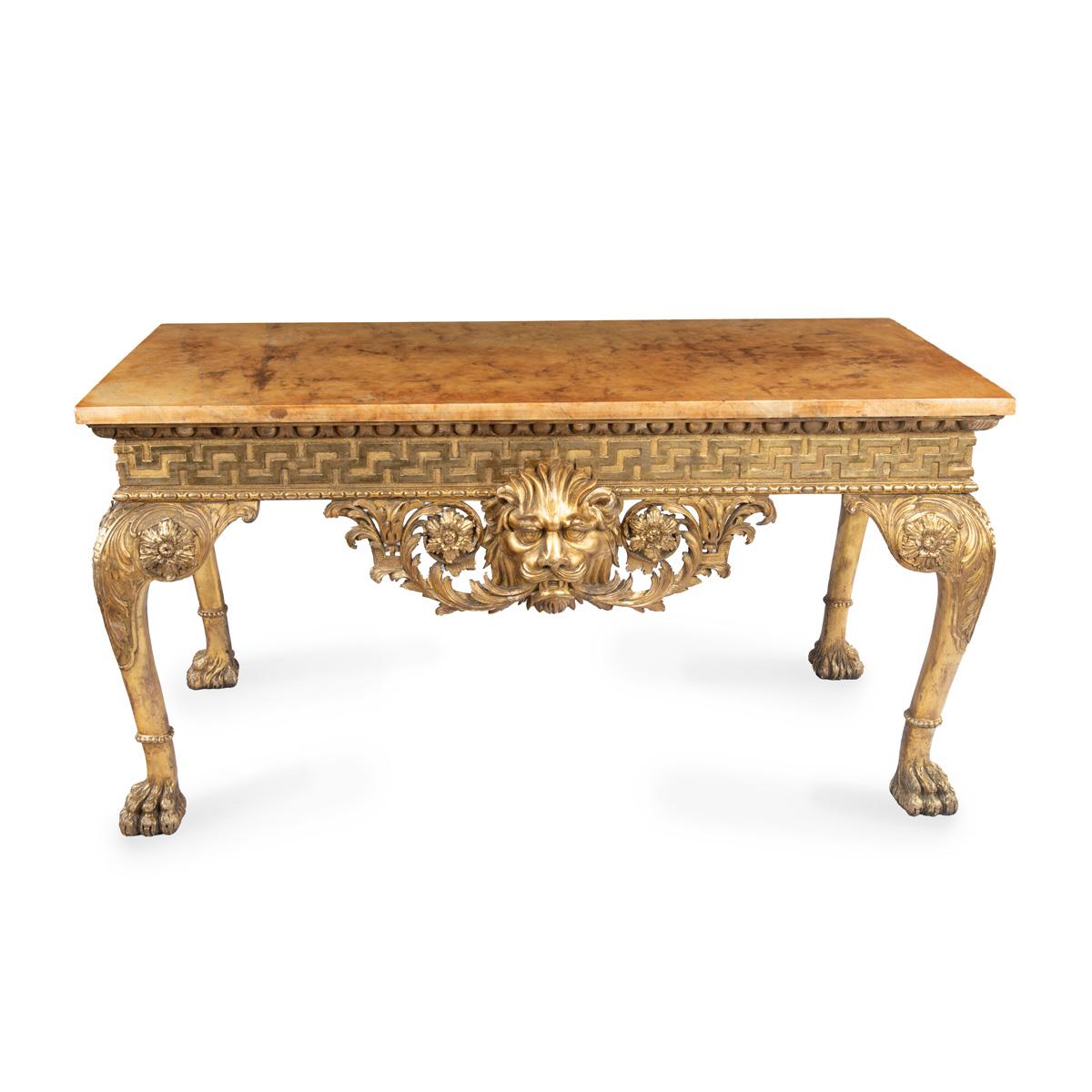 Fine & Important 19th Century Giltwood Side Table / Console Table in Irish George II Palladian Style (1 of 18)