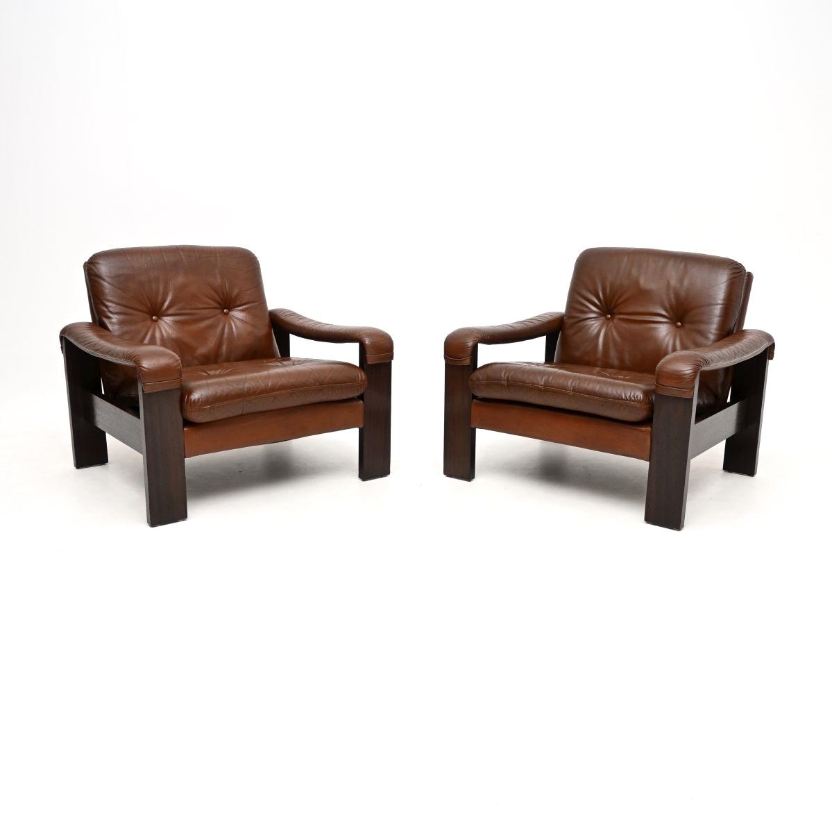 Scandinavian 20th Century Leather Chairs - main image