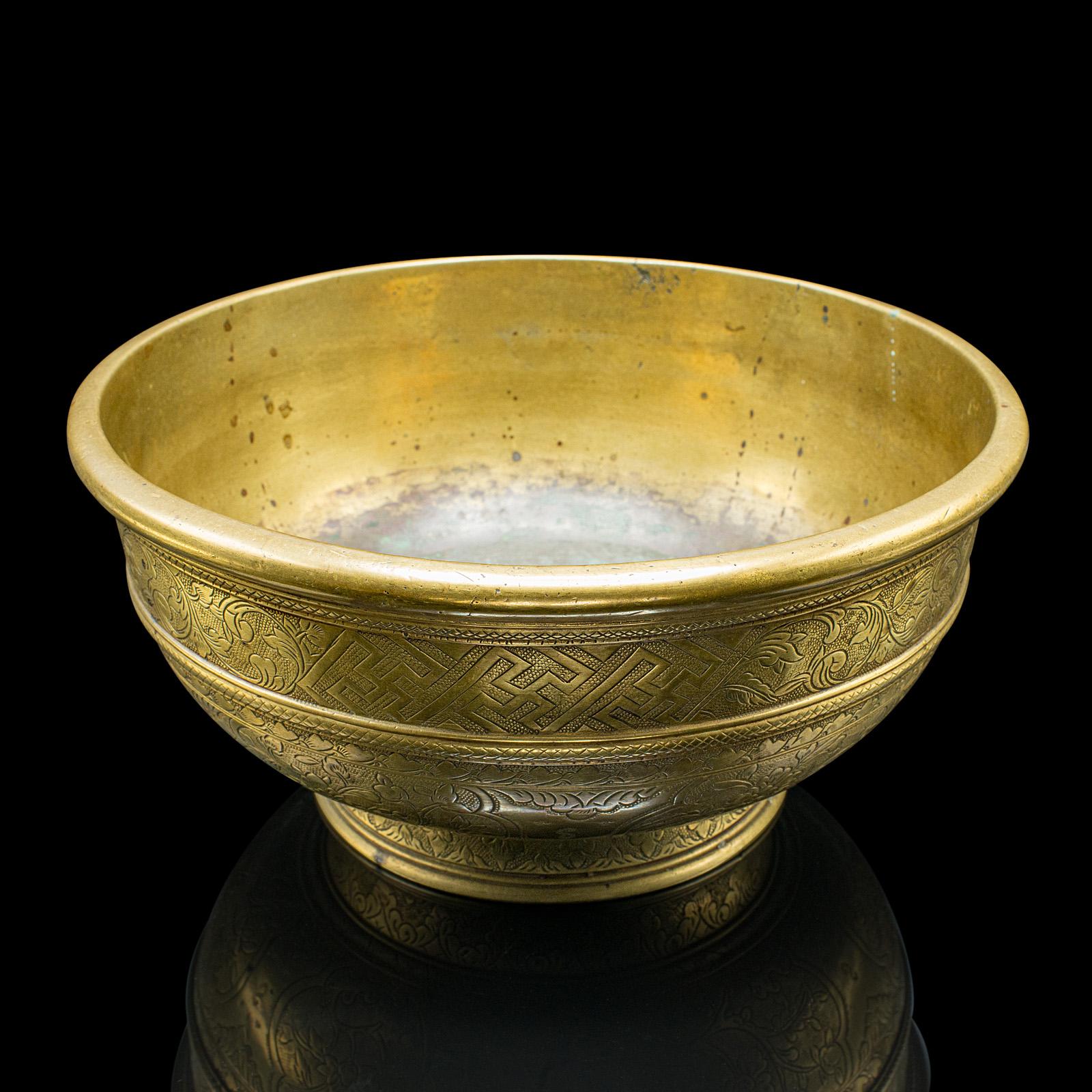 Antique Planter Bowl, Oriental, Brass, Jardiniere c.1850 (1 of 10)