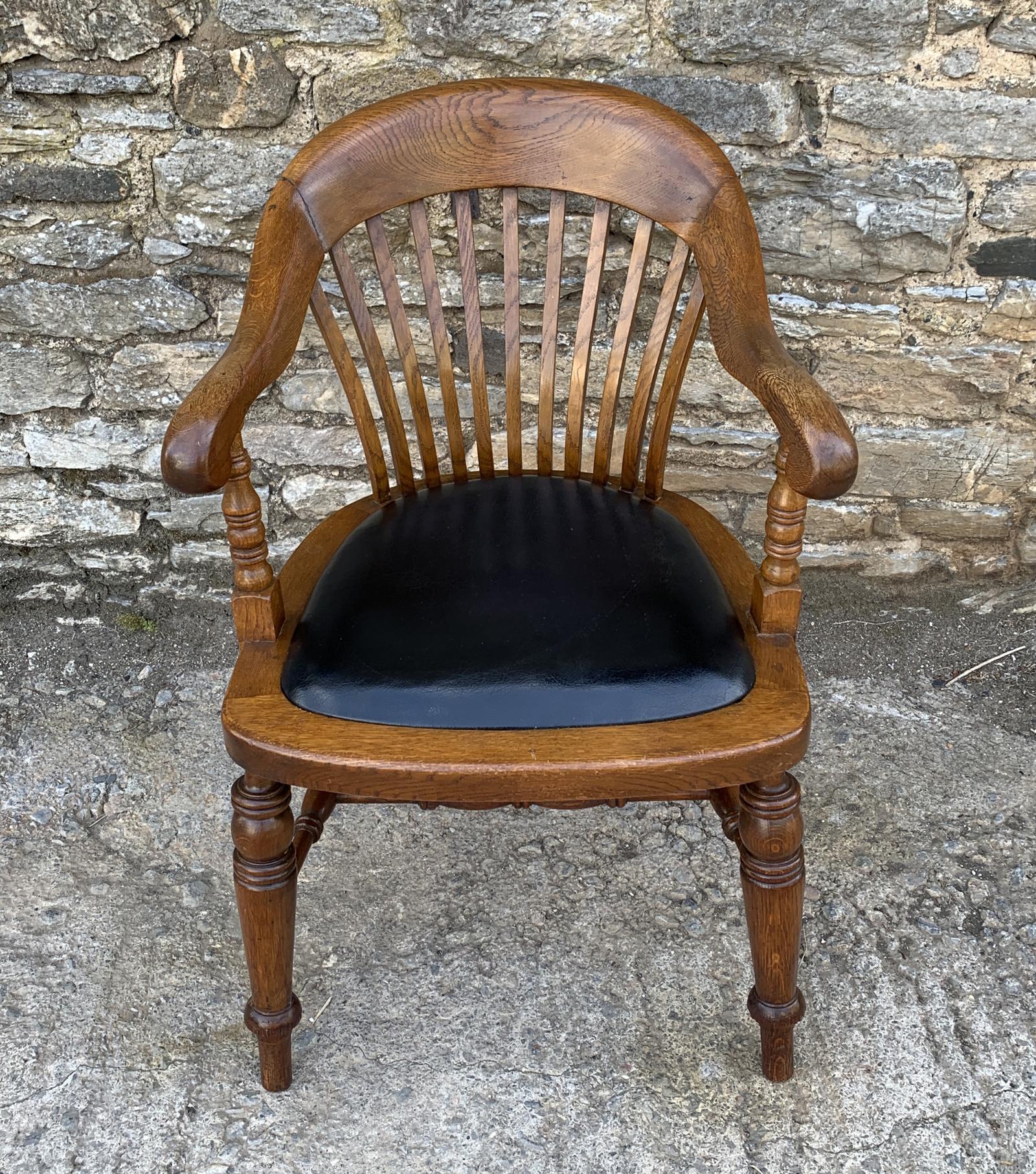 Antique Oak Captains Desk Chair (1 of 17) Antique Oak Captains Desk Chair (1 of 17)