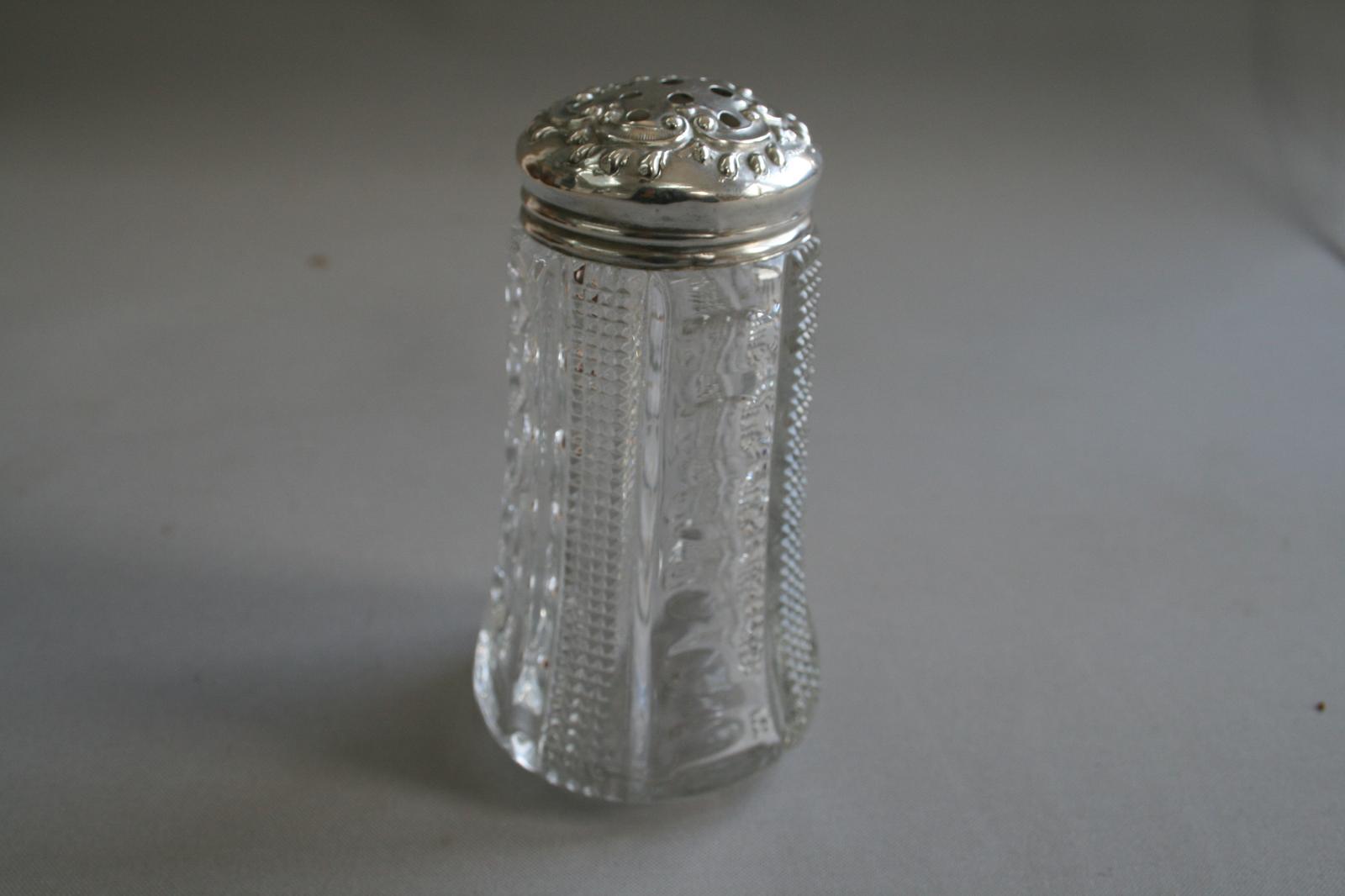 Molded Glass Sugar Shaker with Silver Top (1 of 3) Molded Glass Sugar Shaker with Silver Top (1 of 3)