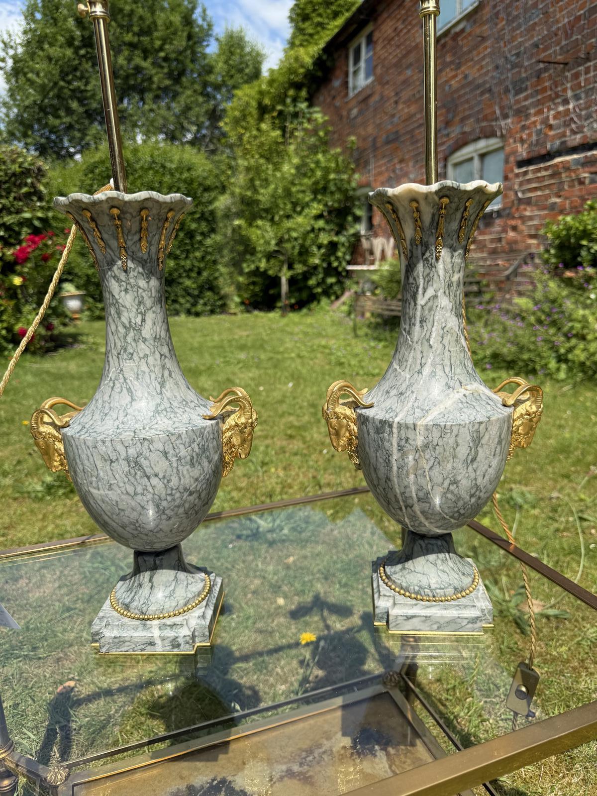 Pair of Fine Quality Marble & Ormolu Lamps (1 of 7) Pair of Fine Quality Marble & Ormolu Lamps (1 of 7)