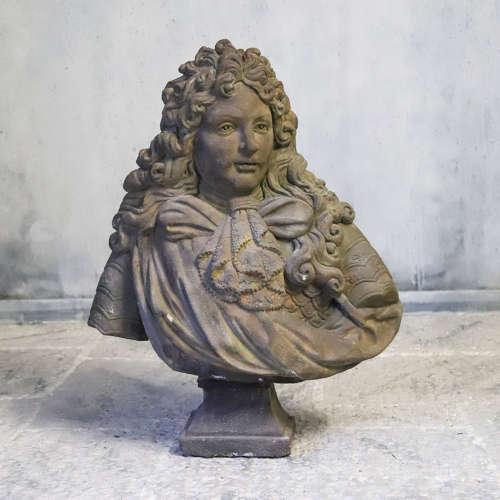Imposing Grand Scale 19th Century Carved Stone Bust of Louis XIV (1 of 12)