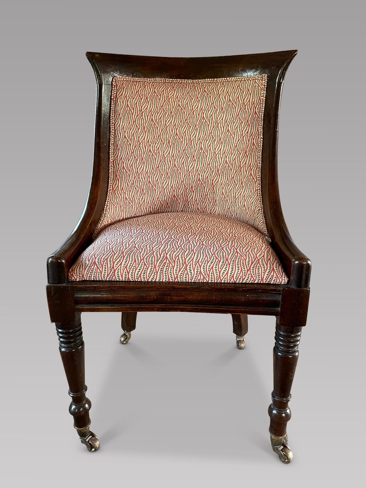 Regency Chair on Castors in Design Material (1 of 3)