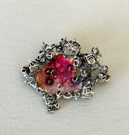 Kordes & Lichtenfels Brutalist Silver & Enamel Brooch (1 of 5)