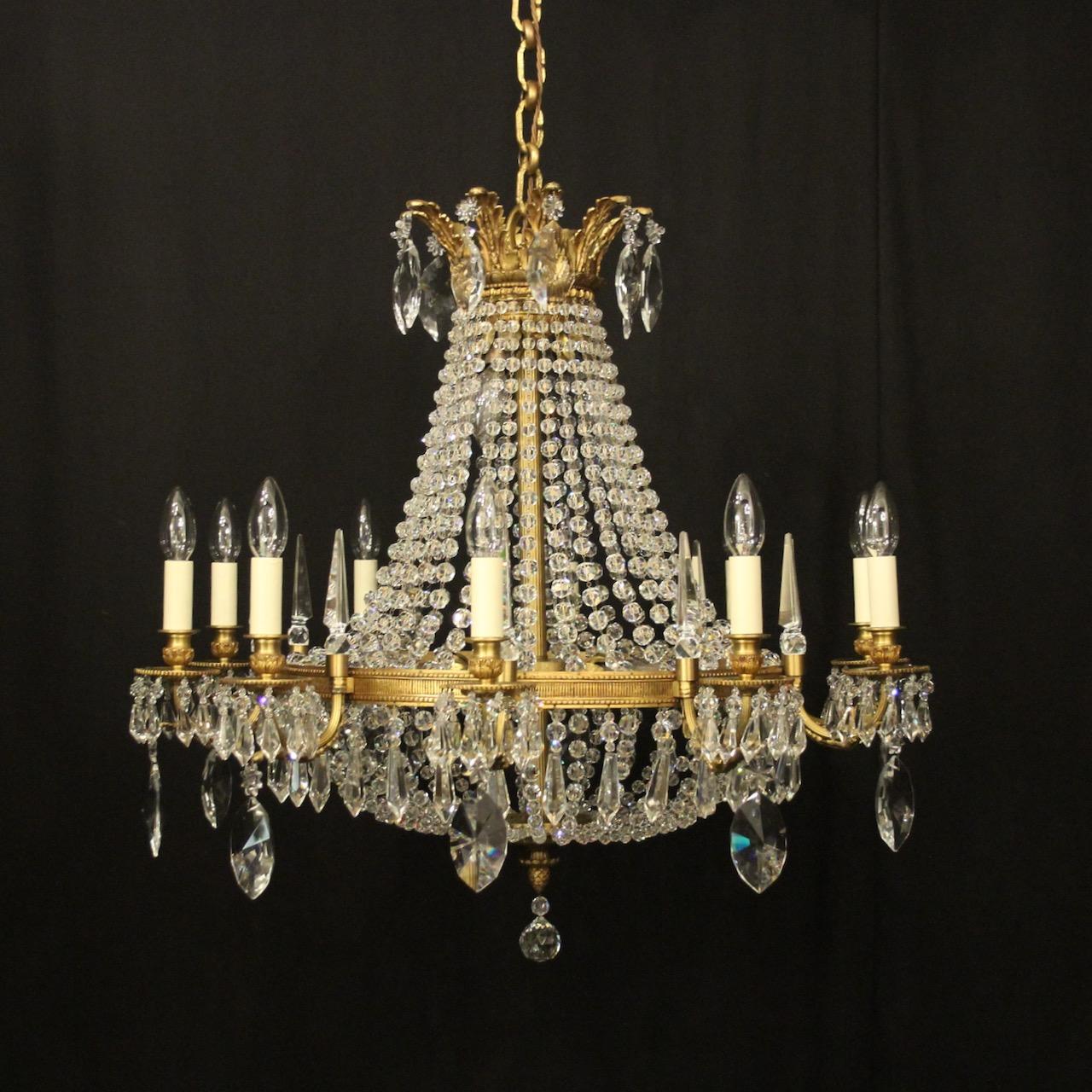 French Gilded 15 Light Waterfall Chandelier (1 of 10)