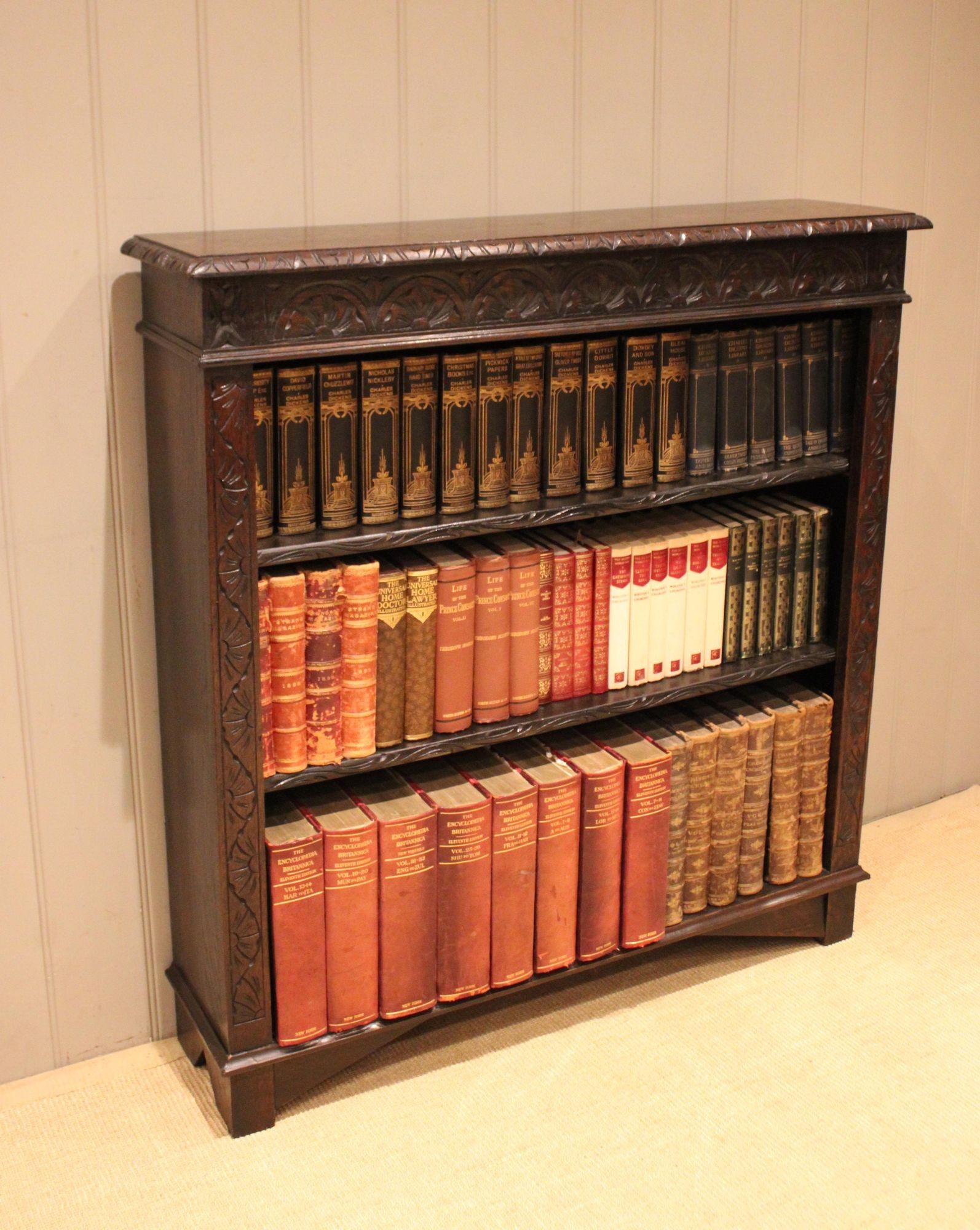 Victorian Dark Oak Bookcase (1 of 13)