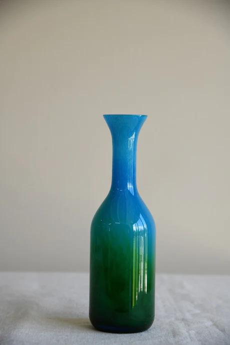 Single Blue & Green Glass Vase John Orwar Lake Ekenas Sweden (1 of 5)