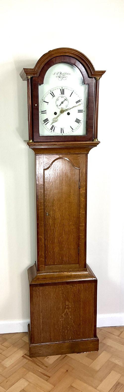 Georgian Light Oak 8 Day Grandfather Longcase Clock (1 of 14)