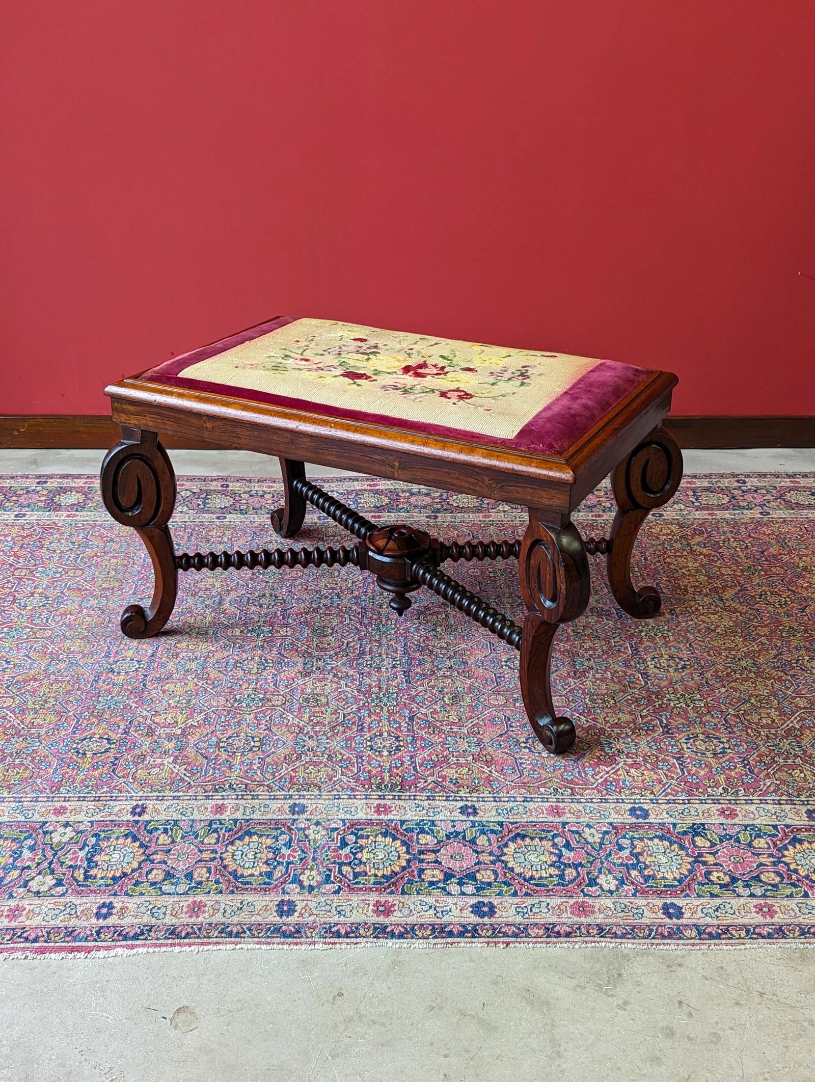 Antique William IV Rosewood Bobbin Foot Stool (1 of 10) Antique William IV Rosewood Bobbin Foot Stool (1 of 10)