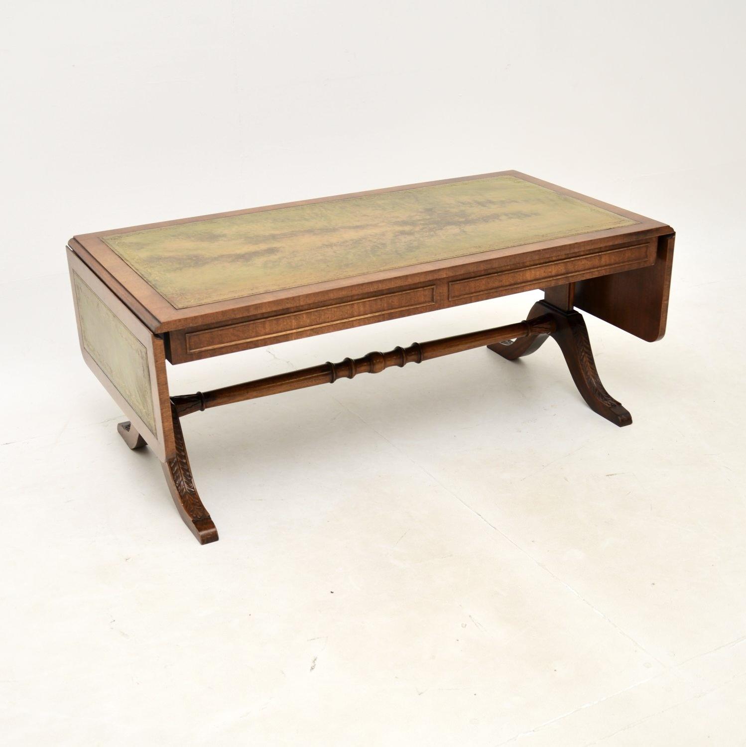 Mahogany & Leather Drop Leaf Coffee Table (1 of 9) Mahogany & Leather Drop Leaf Coffee Table (1 of 9)