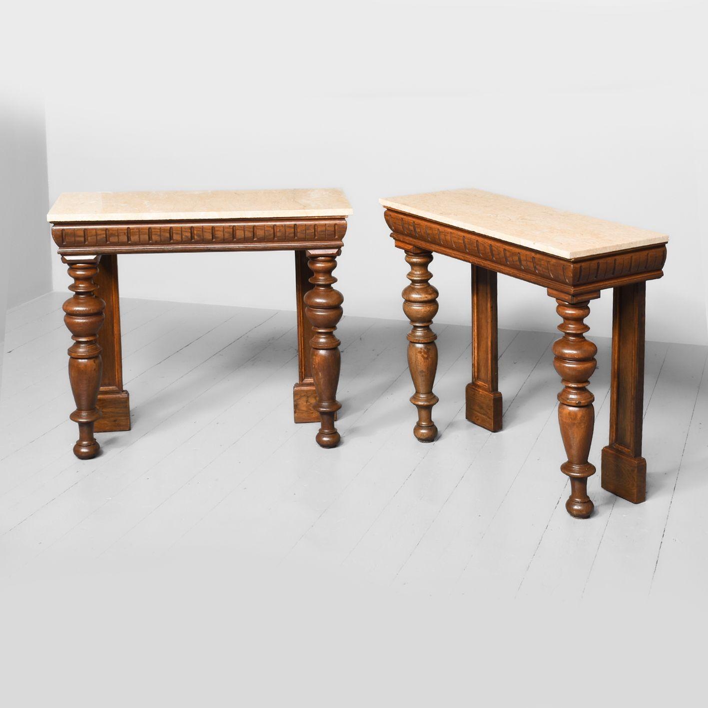 Pair of Marble Topped Side Tables (1 of 9)