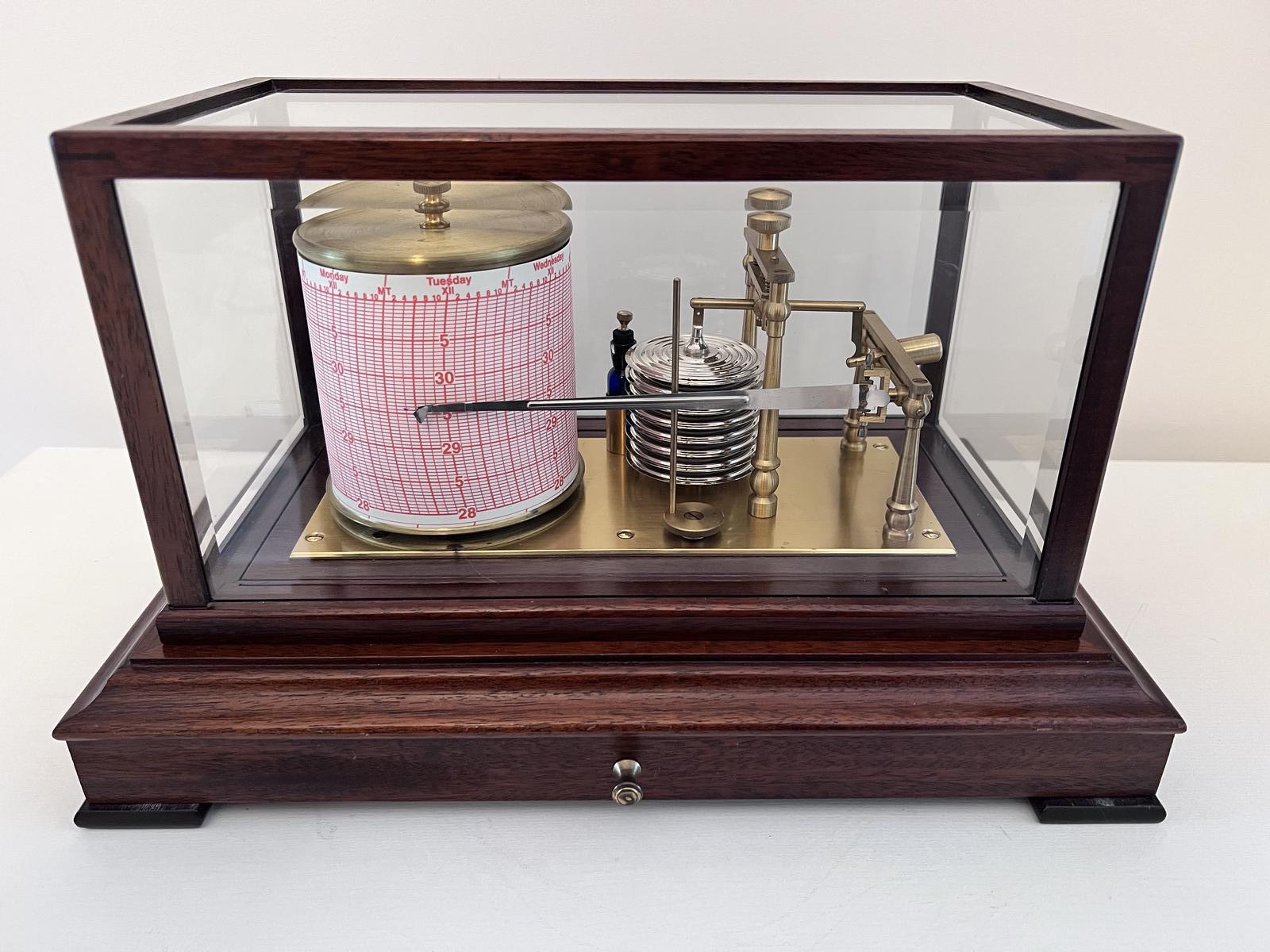 Contemporary Barograph in Rich Mahogany Case (1 of 5)