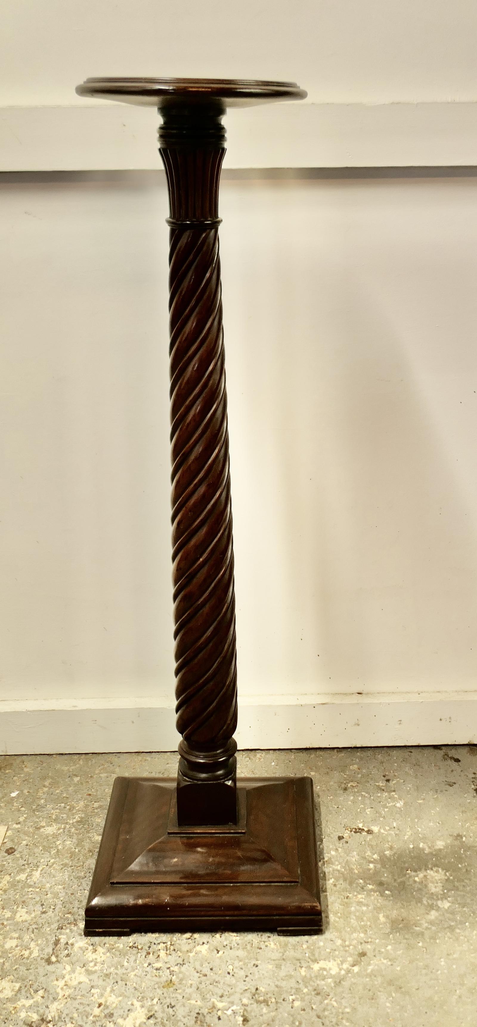 19th Century Carved Walnut Pedestal Torchere (1 of 5)