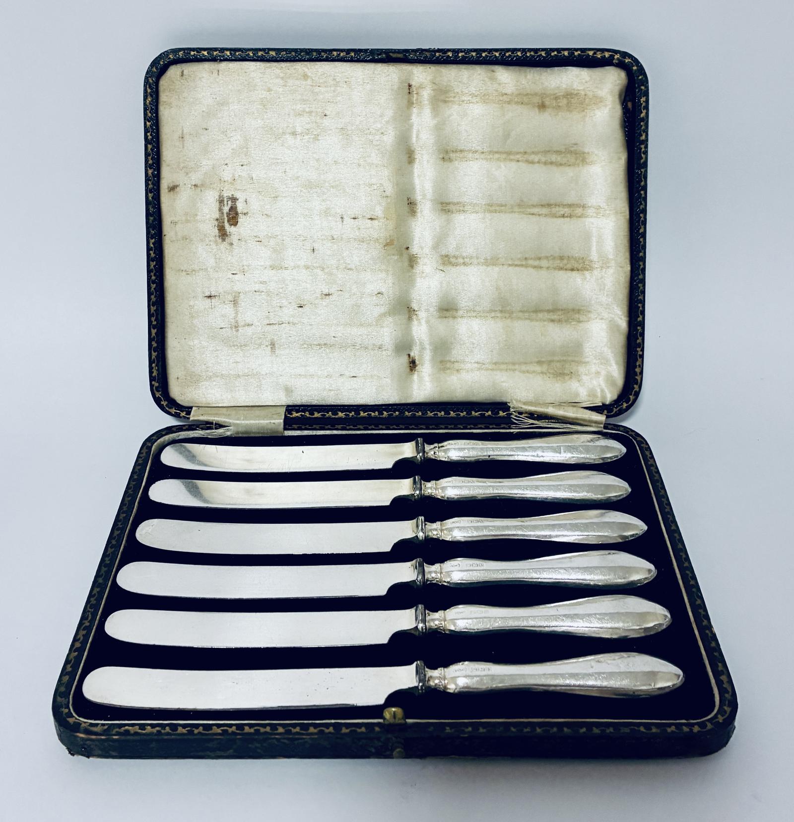 Set of 6 Antique Silver Handled Butter Knives (1 of 13) Set of 6 Antique Silver Handled Butter Knives (1 of 13)
