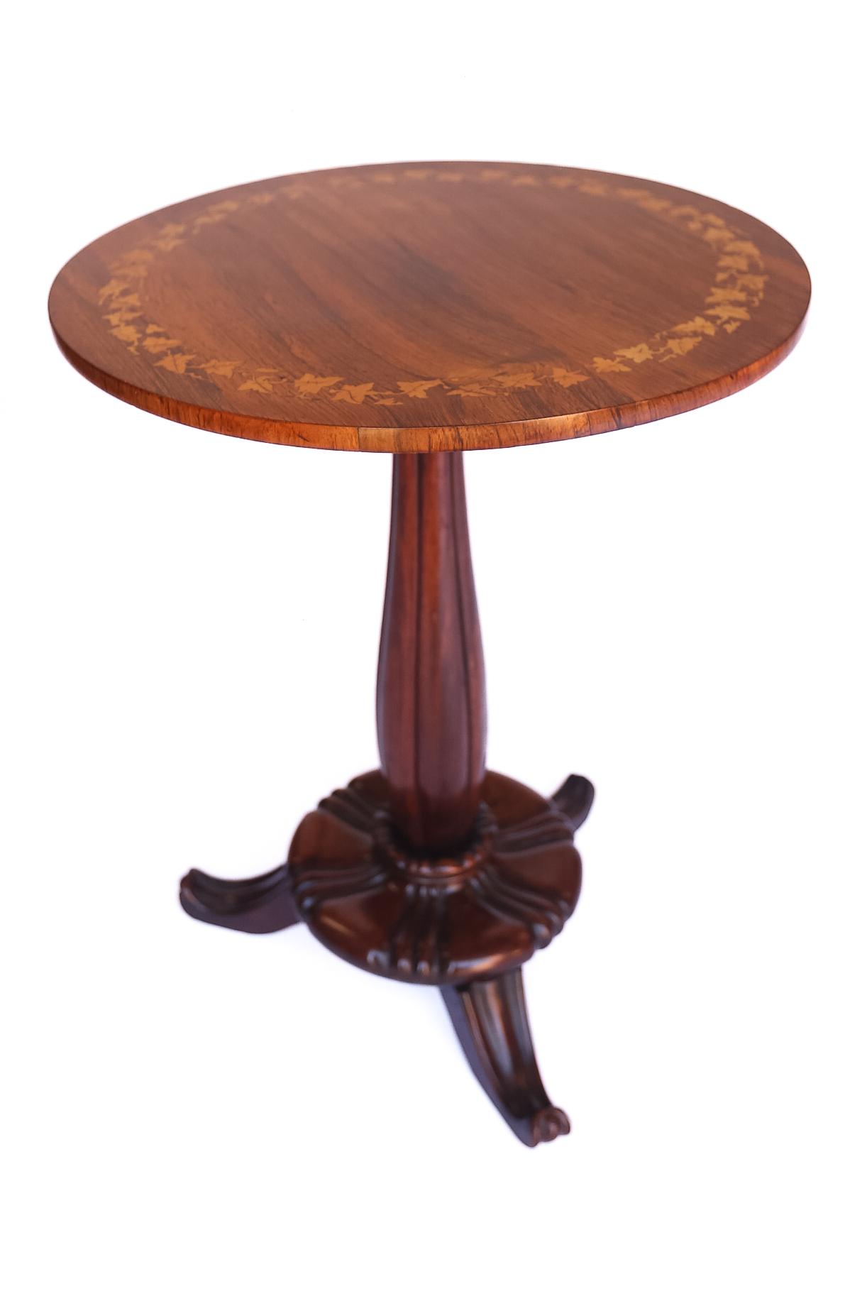 Victorian Rosewood & Marquetry Lamp Table (1 of 5)