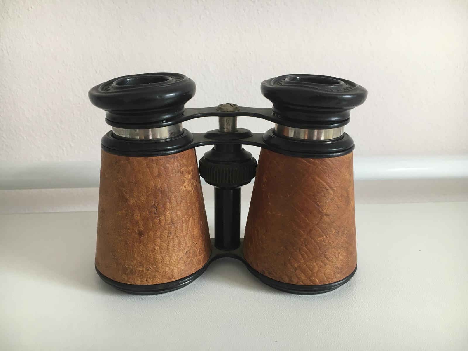 Vintage Leather Covered Binoculars / Field Glasses (1 of 3)