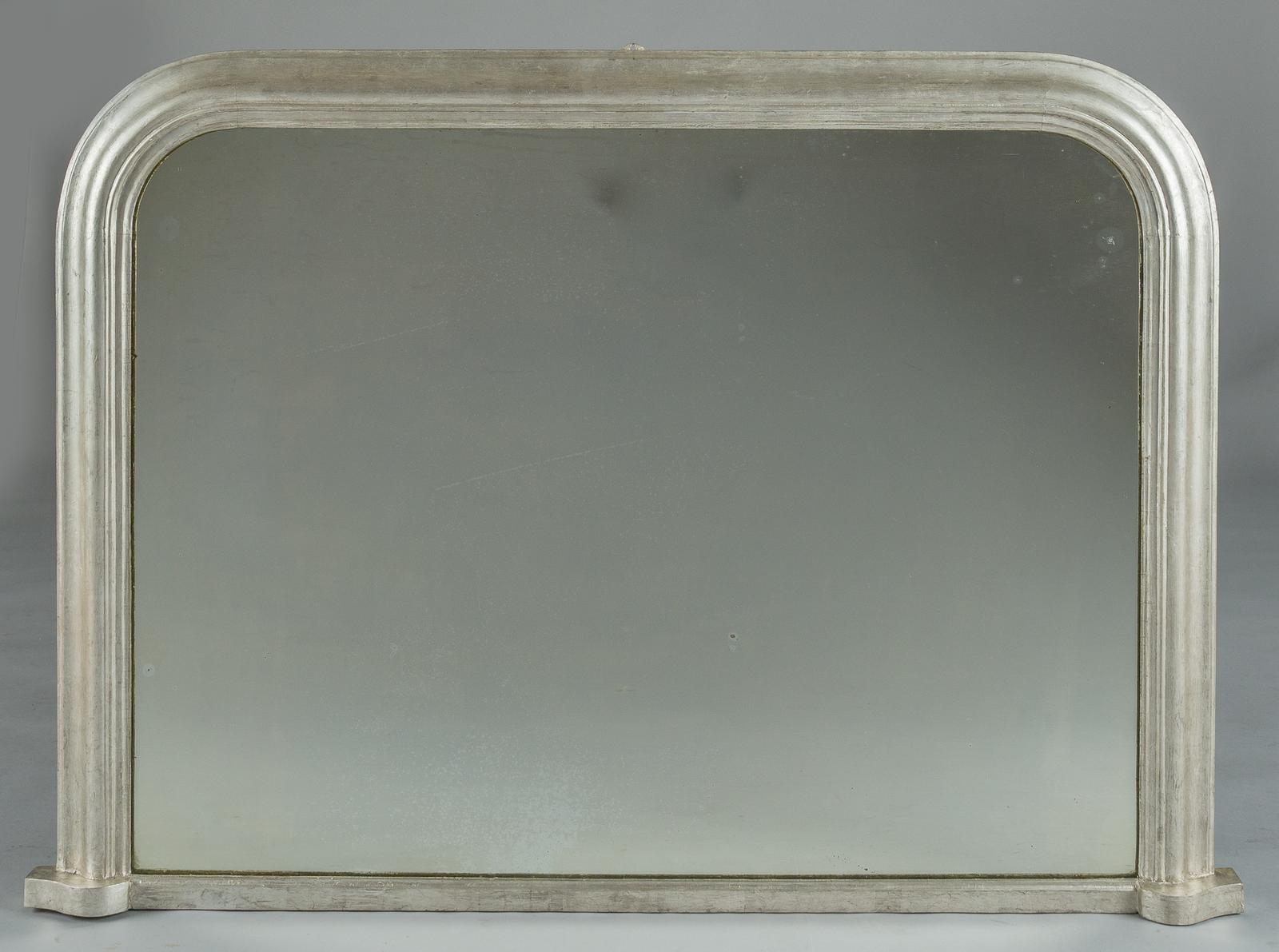 Large 19th Century Victorian English Silvered Overmantle Mirror (1 of 6)